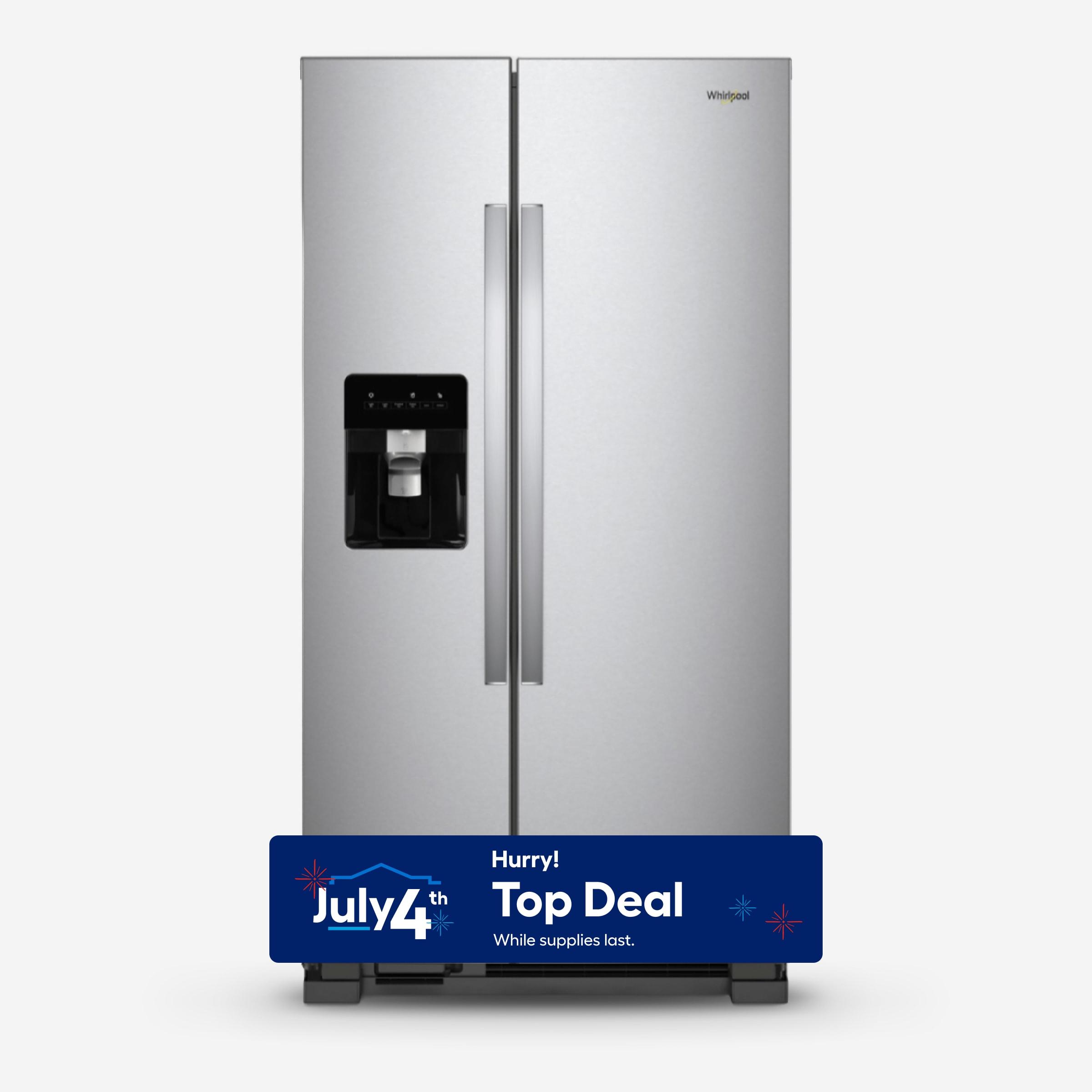 Whirlpool 24.6-cu ft Side-by-Side Refrigerator with Ice Maker ,Water and Ice Dispenser ( Fingerprint Resistant Stainless Steel ) #WRS315SDHZ