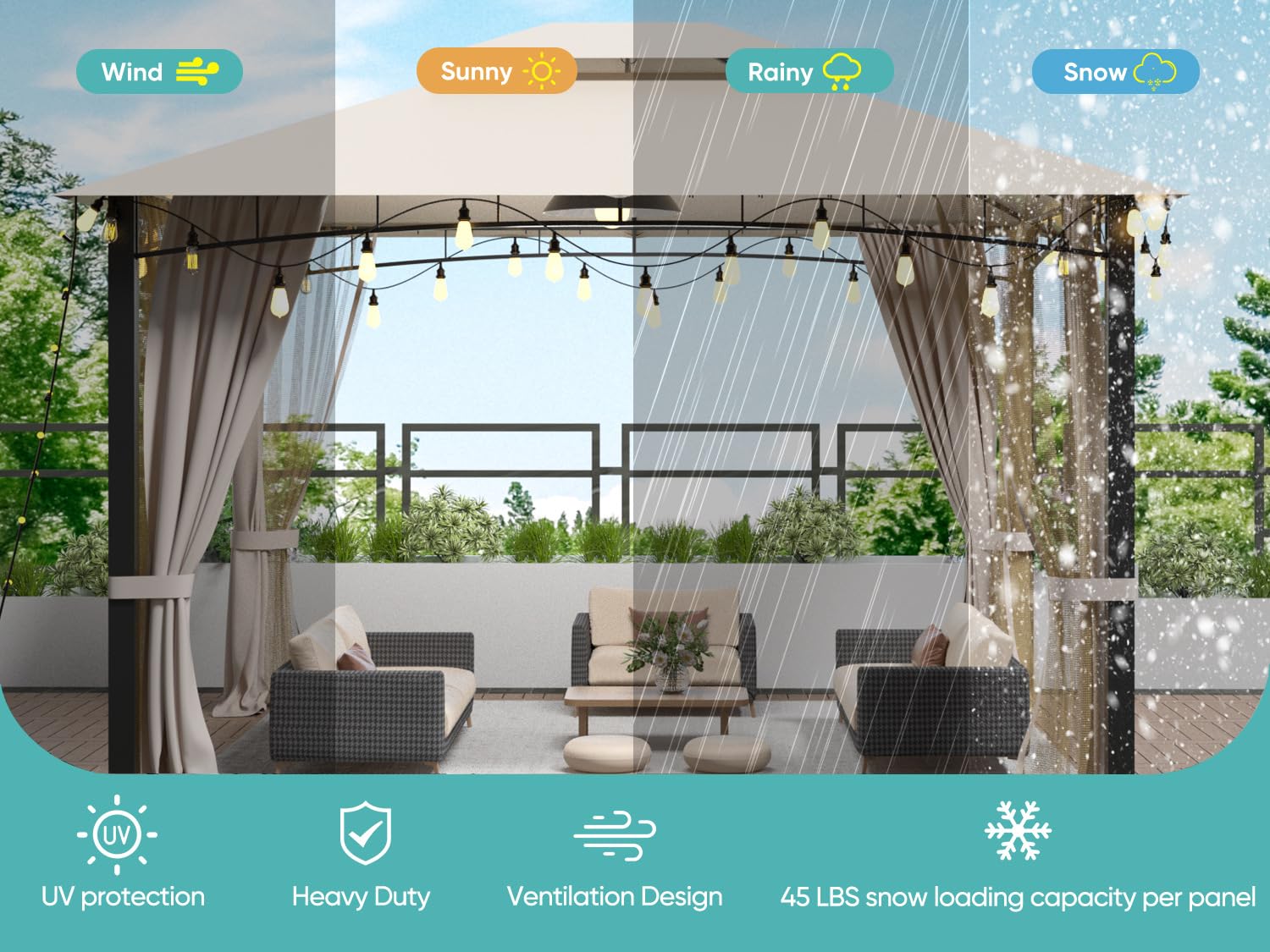 Damerin Z-GA44 Wood-Resin-Gazebos - View #2