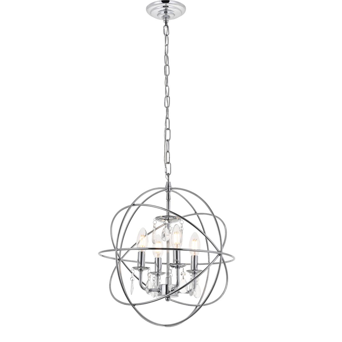 Elegant Lighting 1706672 Living District LD5055D16C Wallace 4 Light 16 inch Chrome Pendant Ceiling Light