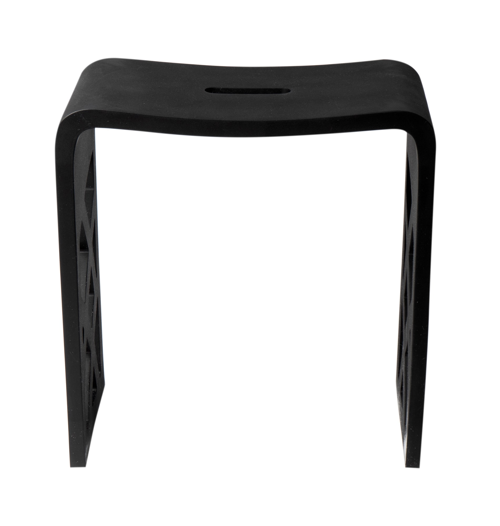 16.5'' Black Matte Solid Surface Resin Shower Stool