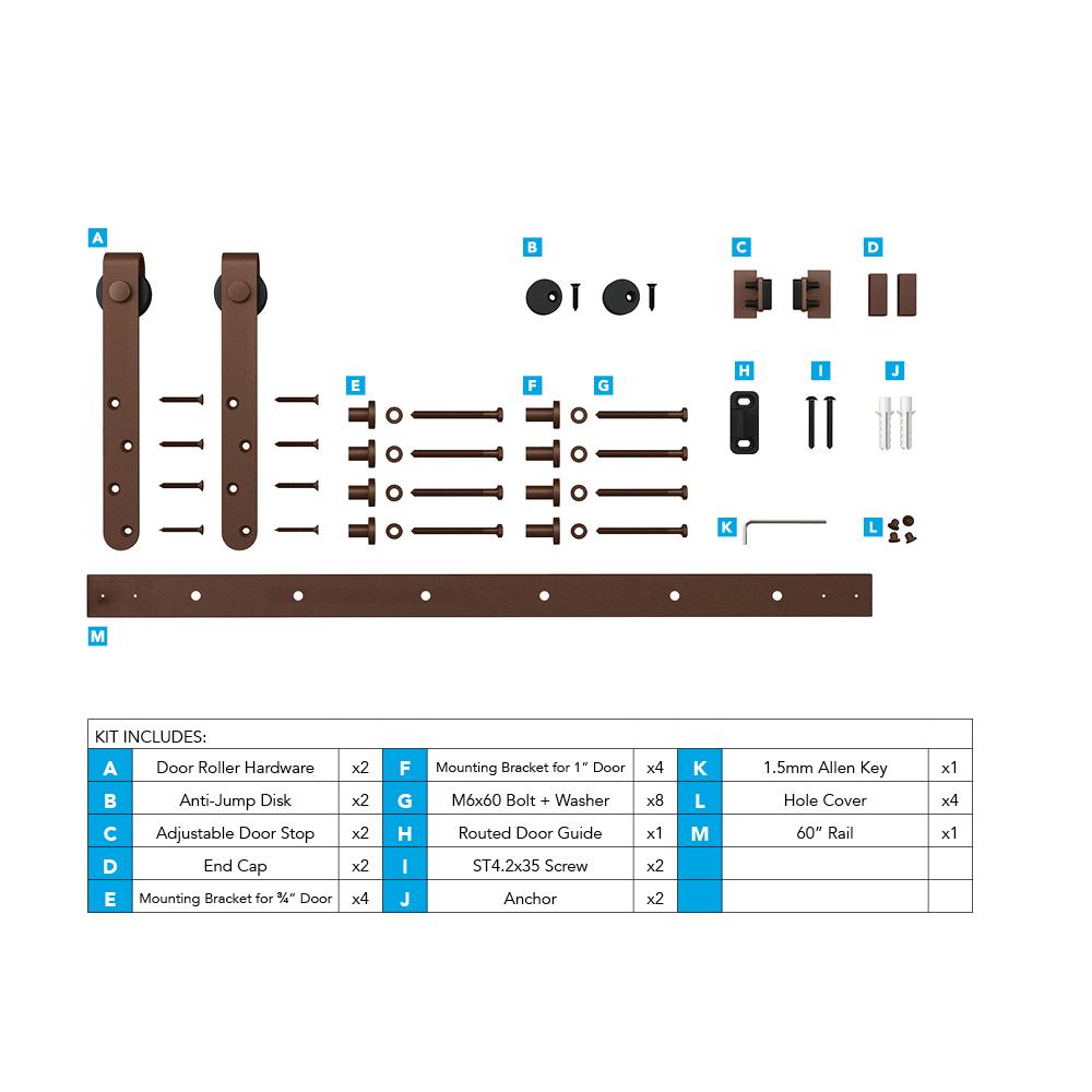 Architectural Products by Outwater 3P5.7.00054 Barn-Door-Roller-Kits - View #2