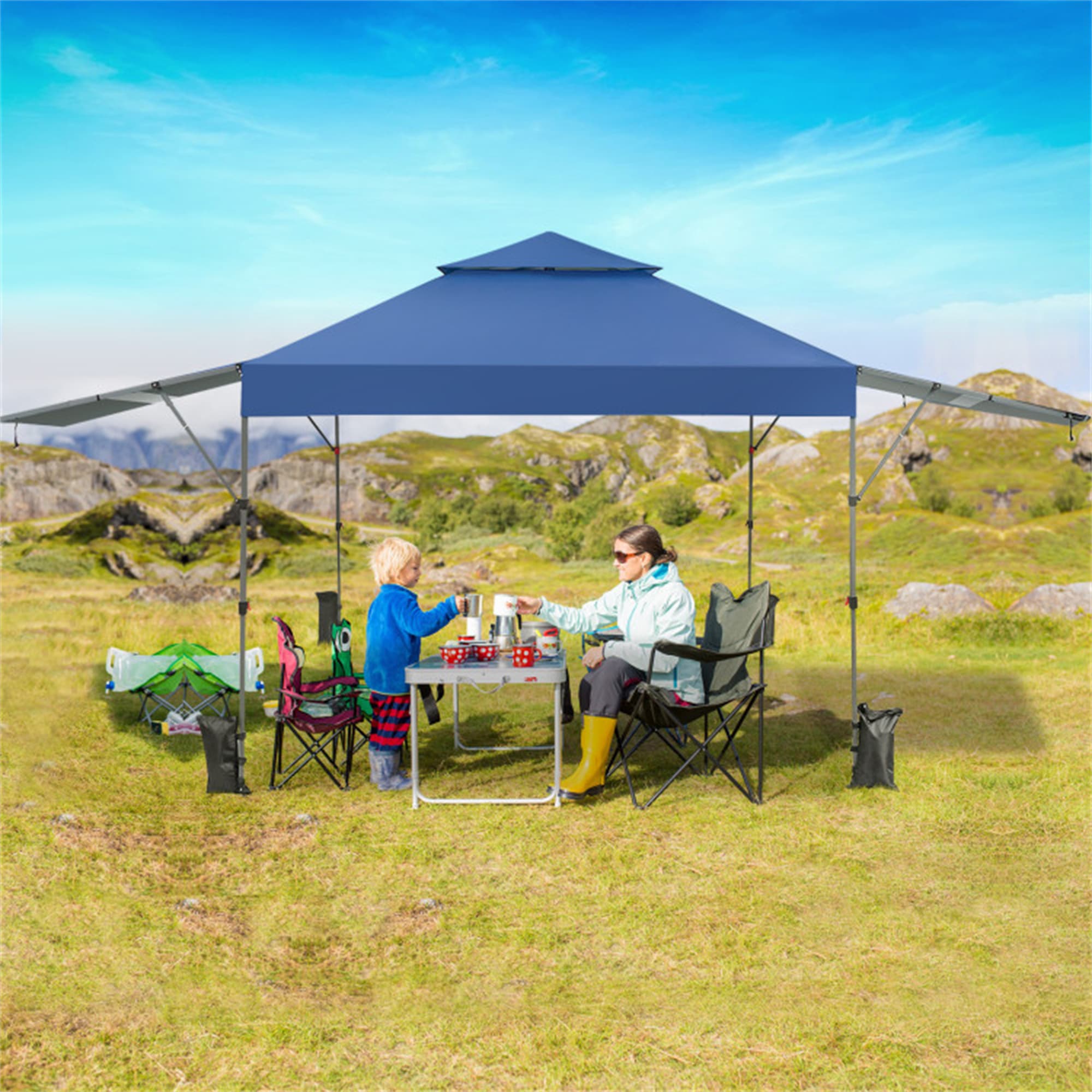 BABOOM BOM-10844BL-CO 10-Feet x 10-Feet Square Blue Pop-up canopy