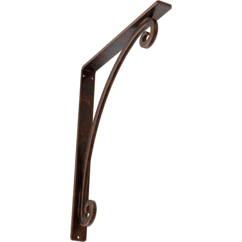 Ekena Millwork BKTM01X12X15SLEACO Legacy 12-in x 1.5-in x 15-in Antique copper Wrought iron Countertop support bracket