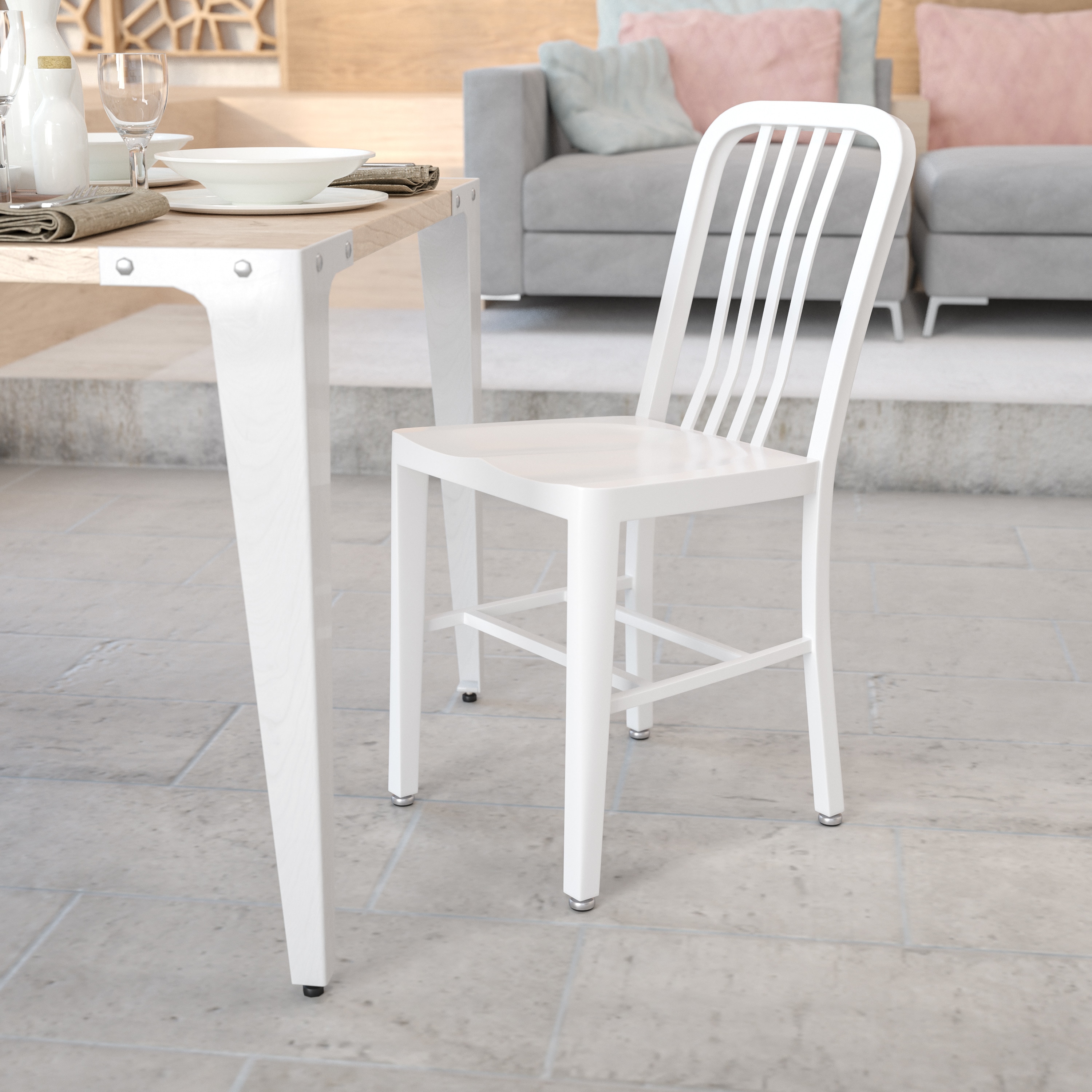 Flash Furniture 889142059776 Gael Contemporary/Modern Dining Side Chair (Metal Frame)