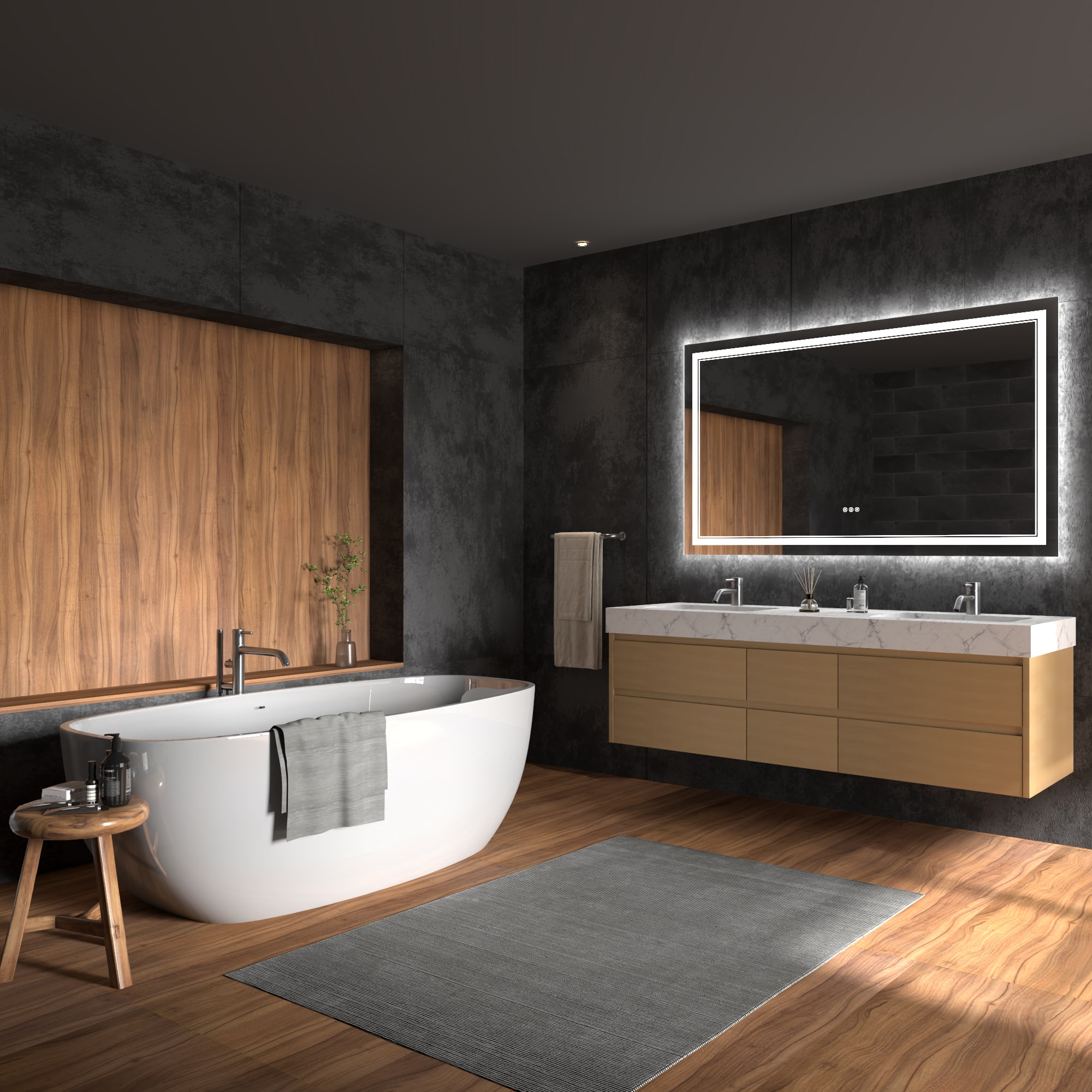 ExBrite LSBM6028BL Framed-Bath-Mirrors - View #14