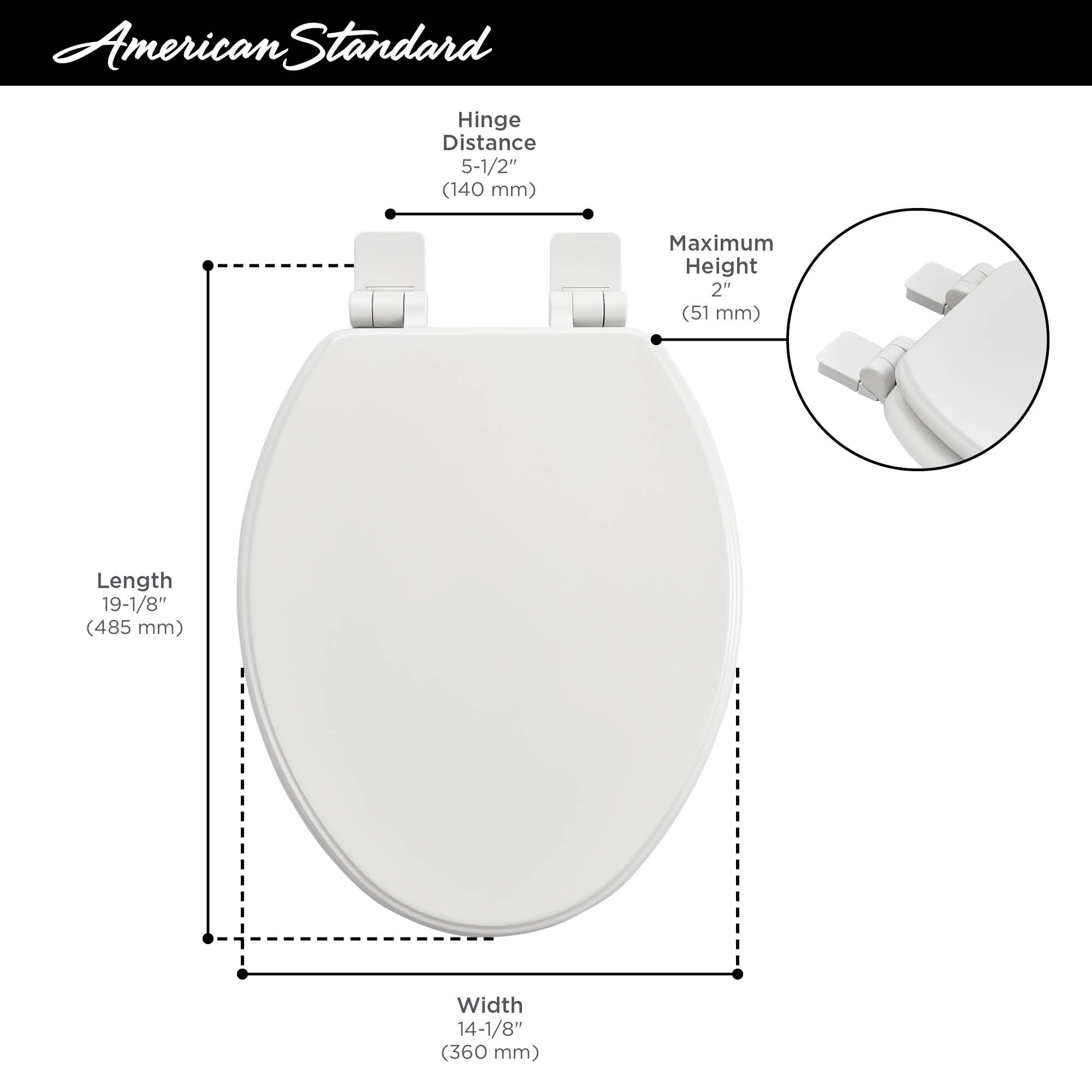 American Standard Moments Wood White Elongated Soft Close Toilet Seat