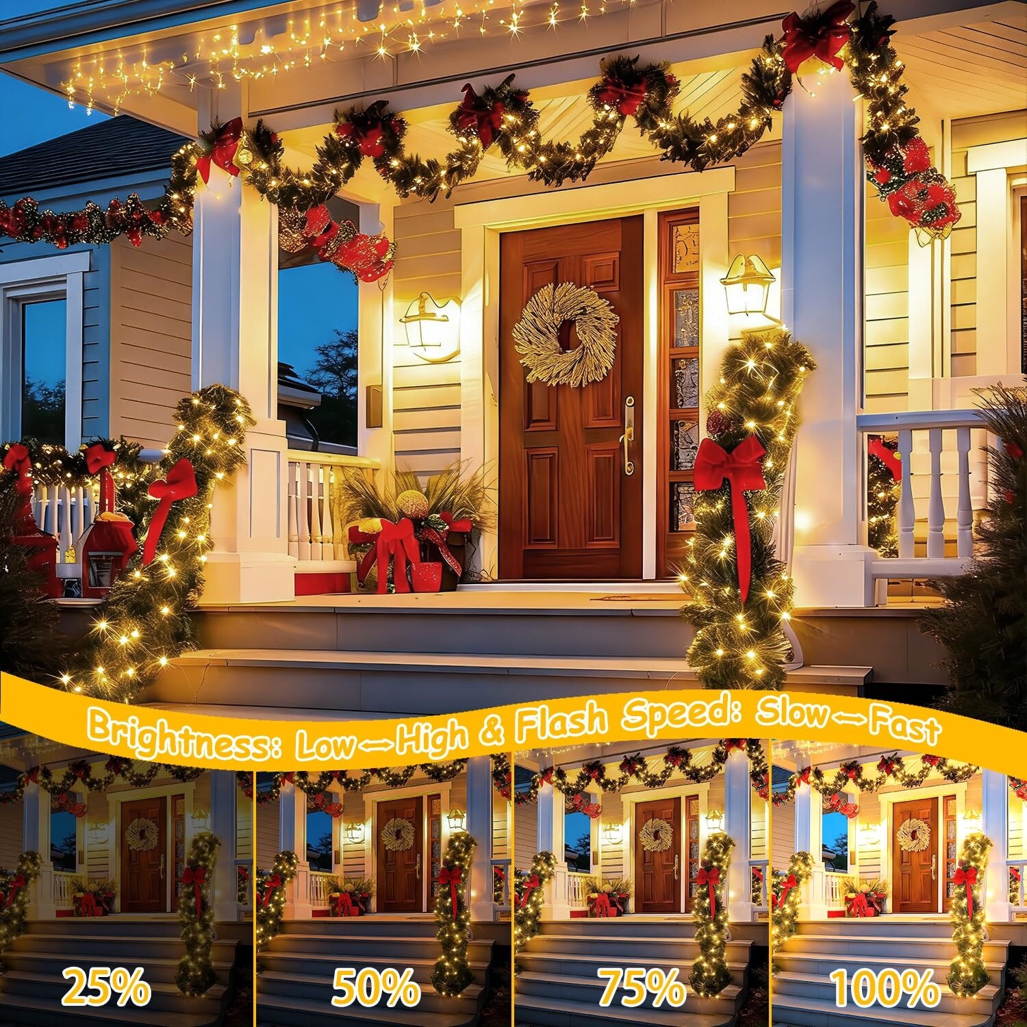 AOIZGMY 500LED 164ft Warm White Fairy String Lights with Remote 13 ...