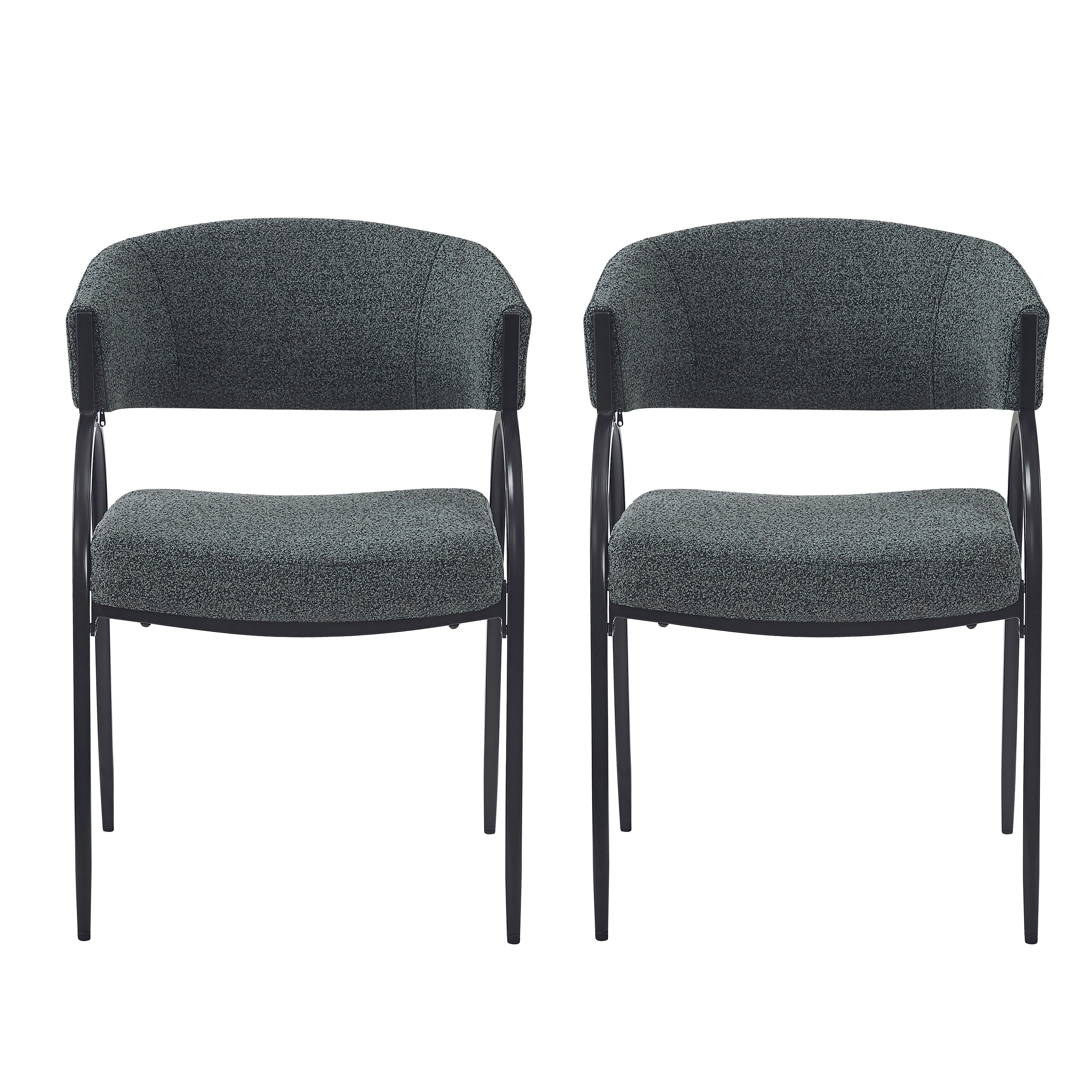 Best Selling Home Decor 319906 Set of 2 Contemporary/Modern Polyester Upholstered Dining Arm Chair (Metal Frame)