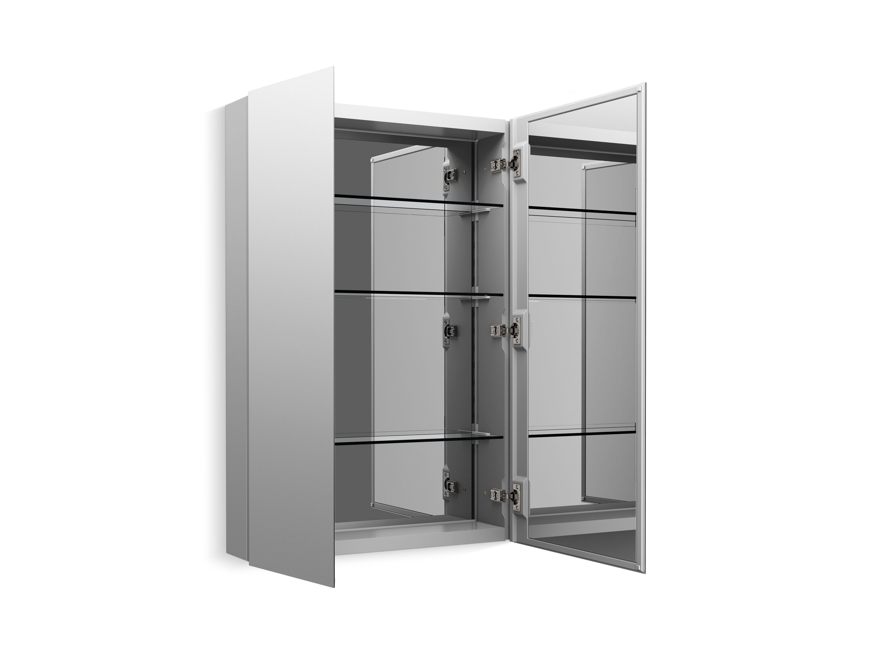Embark XL Frameless Mirrored Medicine Cabinet with Adjustable Shelves, 25" x 36"