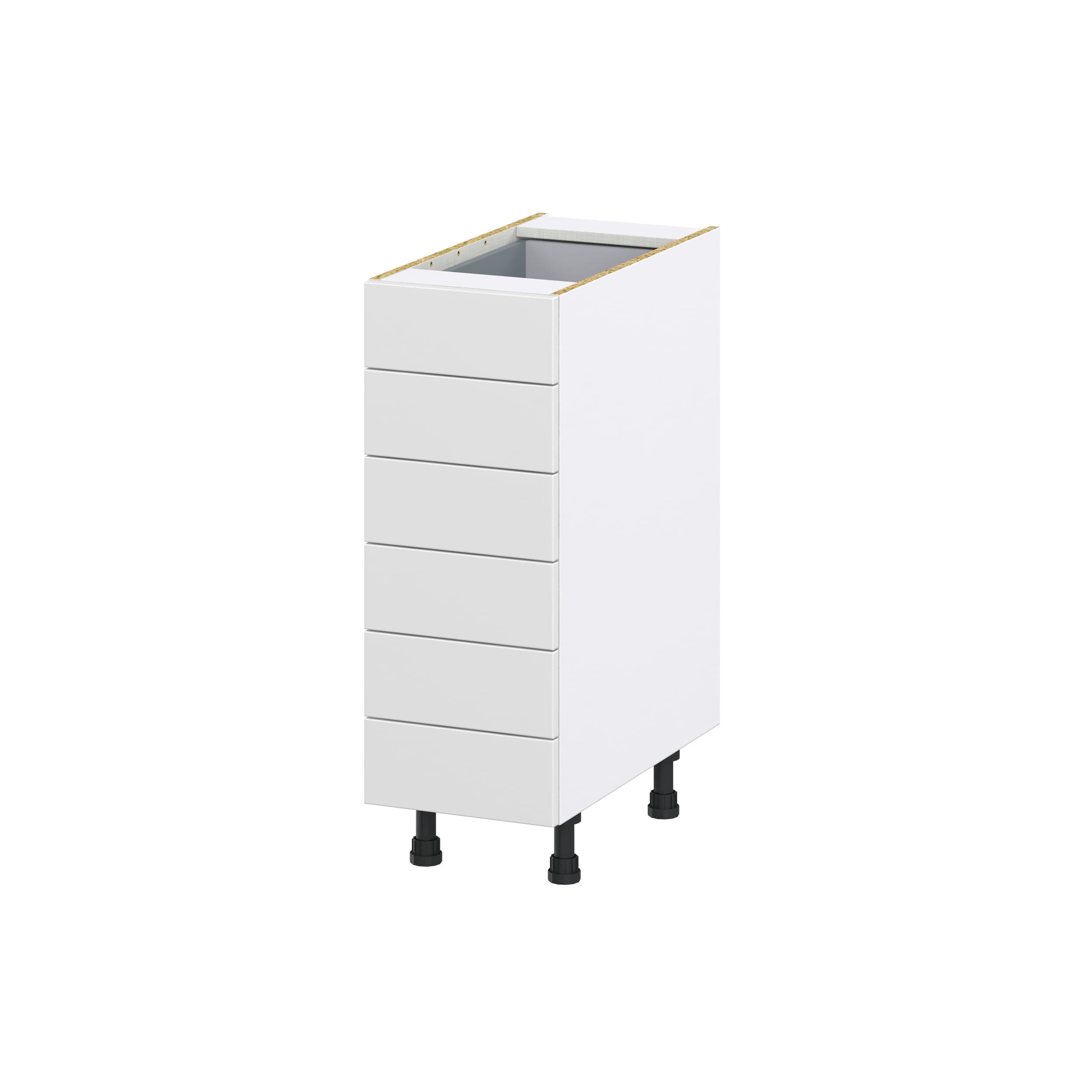 Hugo&Borg Riviera 33-in W x 34.5-in H x 24-in D Bright White 6-Drawer Base Fully Assembled Cabinet (Recessed Panel Style)
