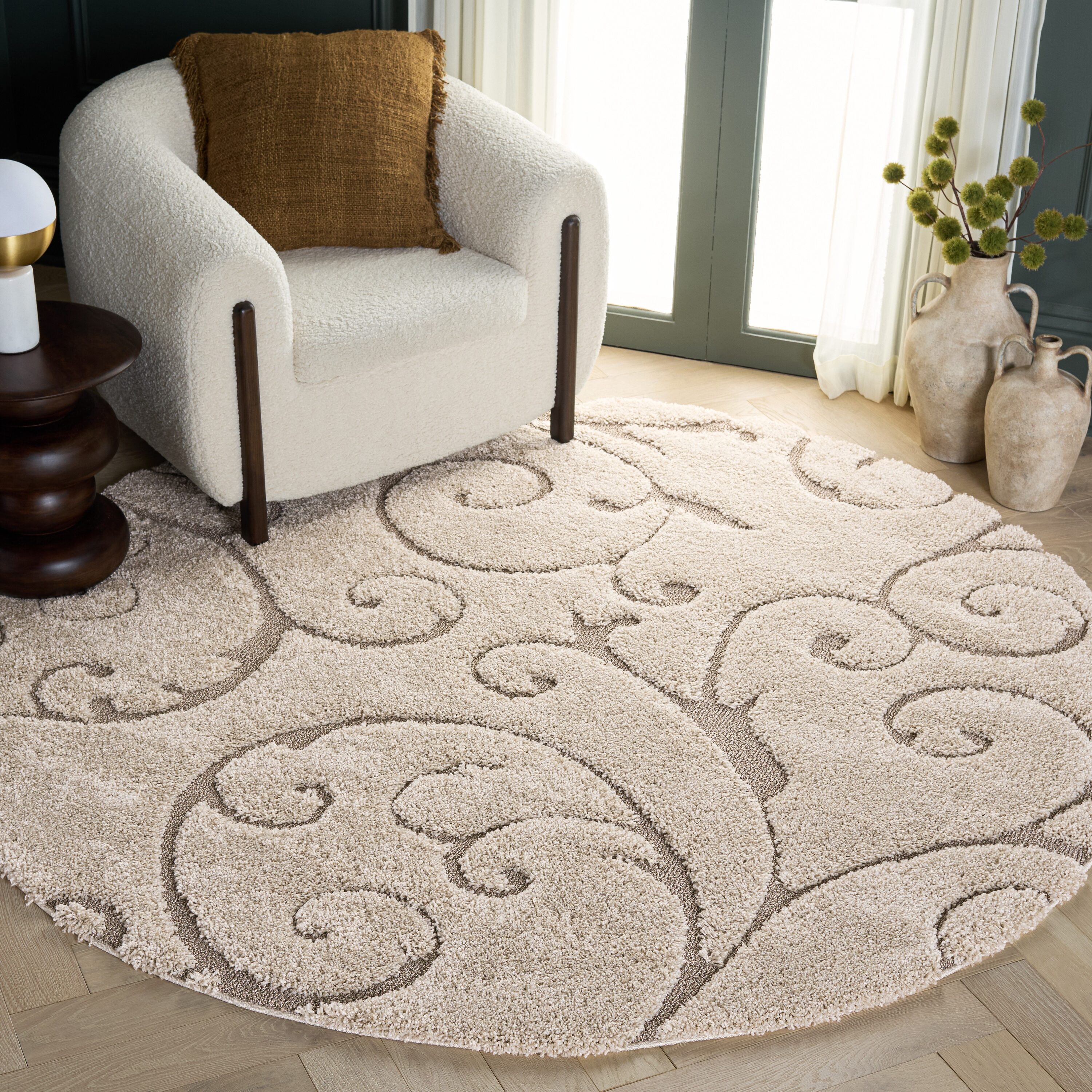 Safavieh Florida Shag 455-1113 Cream Beige 10ft x 10ft Rug
