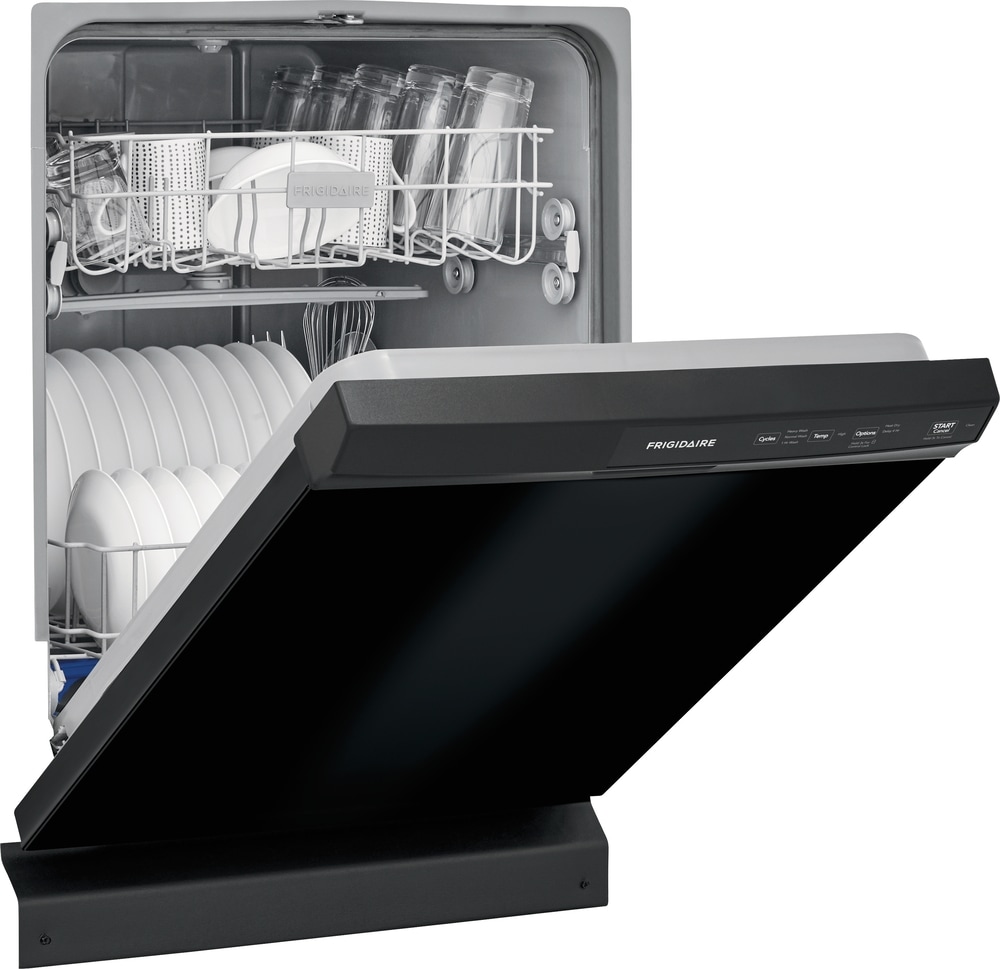 Frigidaire Front Control 24-in Built-In Dishwasher (Black) ENERGY STAR,  55-dBA in the Built-In Dishwashers department at