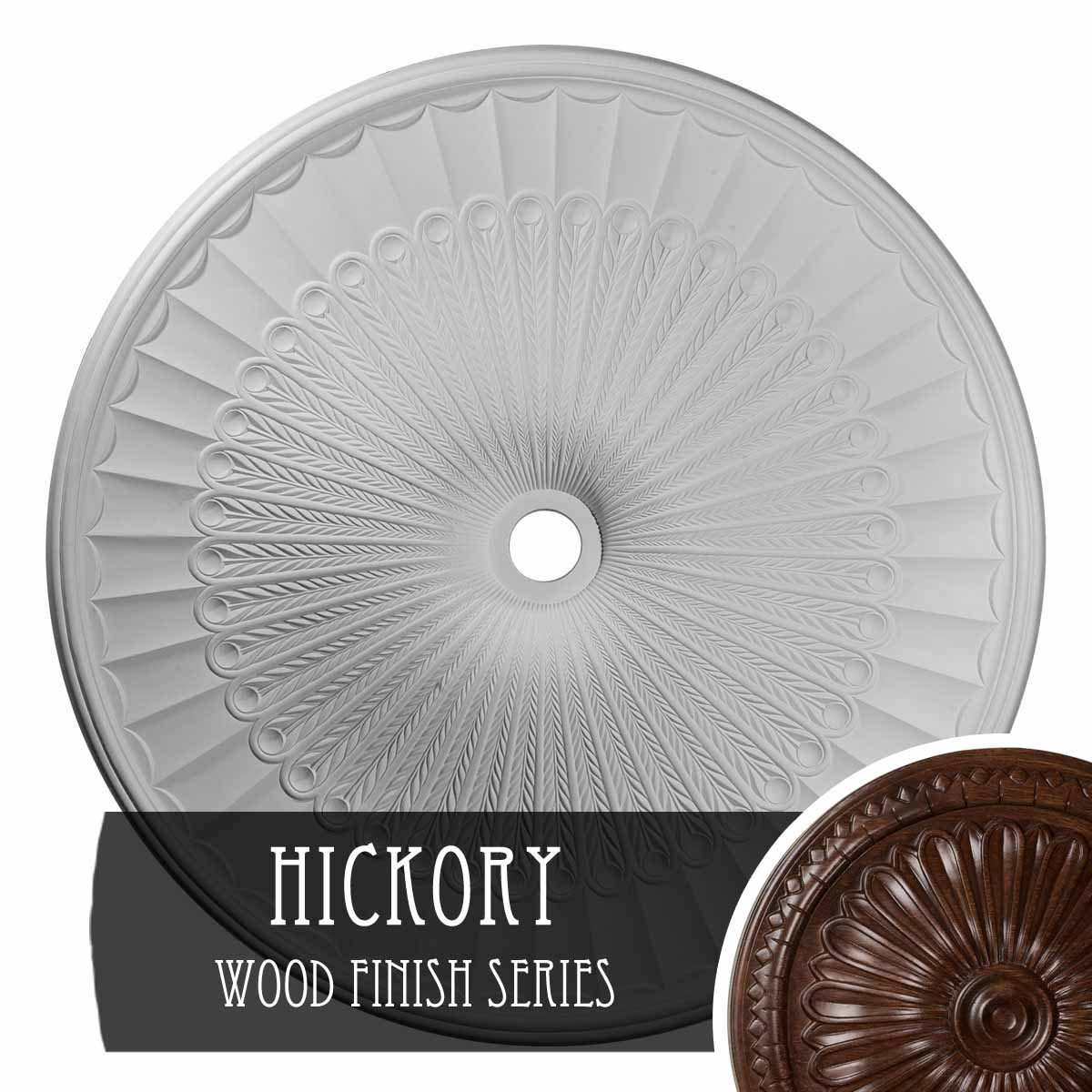 Ekena Millwork CM51GLHIS Galveston 51-in W x 51-in L Hickory Polyurethane Ceiling Medallion
