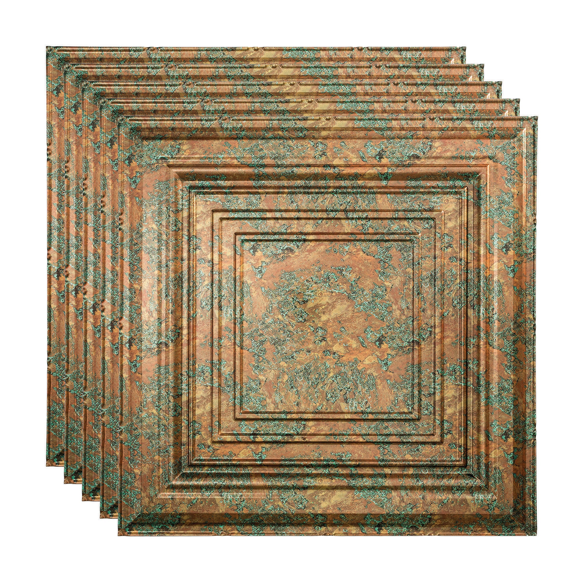 Fasade PL5411 2-ft x 2-ft Traditional 3 Copper Fantasy PVC Drop Ceiling Tile ( 5 -Pack, 20-Sq. Feet / Case )