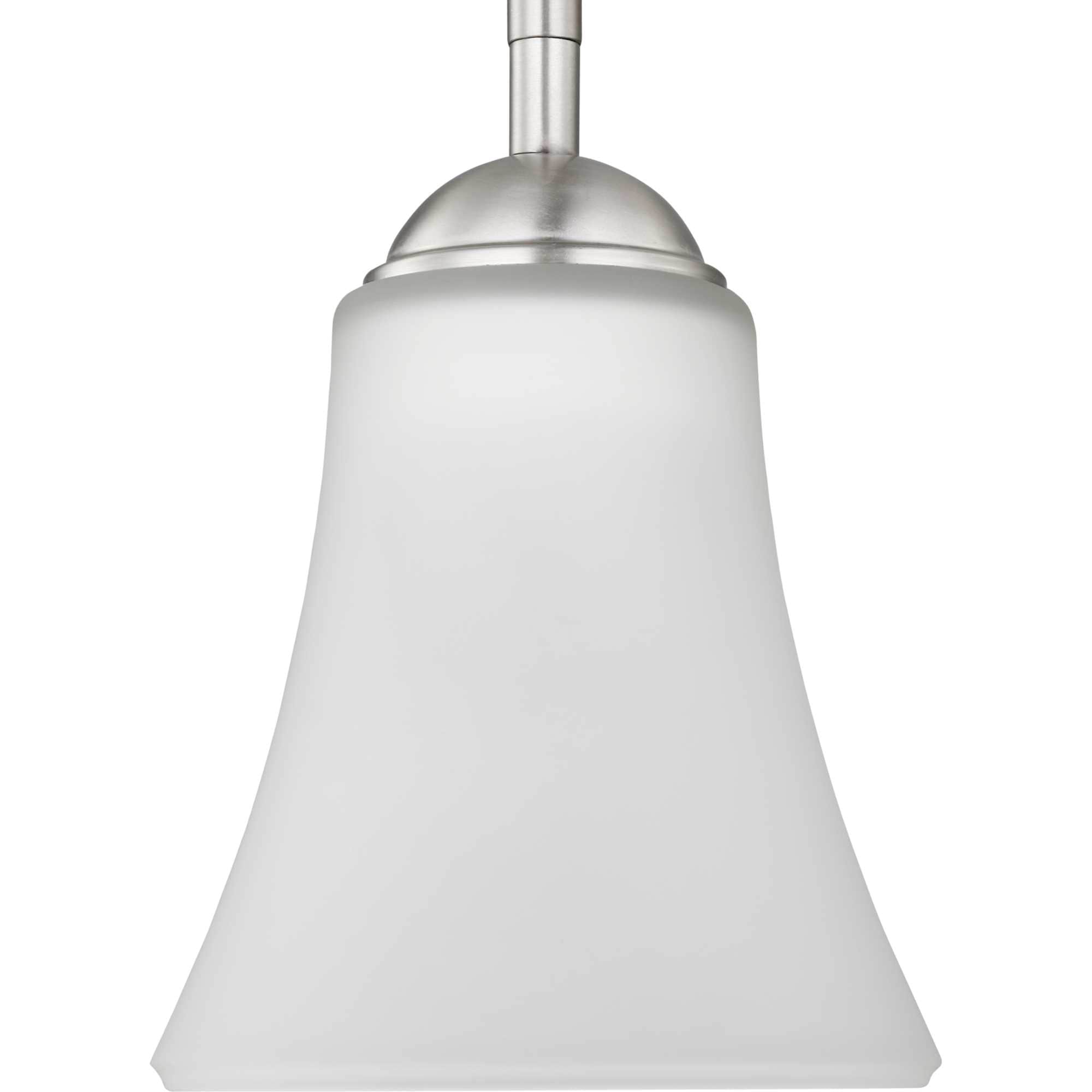 Progress Lighting P500288-009 Classic Brushed Nickel Traditional Etched glass Bell Mini Hanging Pendant light