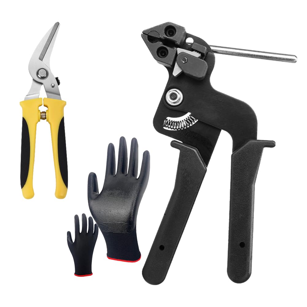 DYRCJ Stainless Steel Cable Tie Gun Metal Zip Ties Cutter Kit Heavy Duty Metal Zip Tie Tool Used to Repair Fences Pipes Head Wrap #LDY0731E007