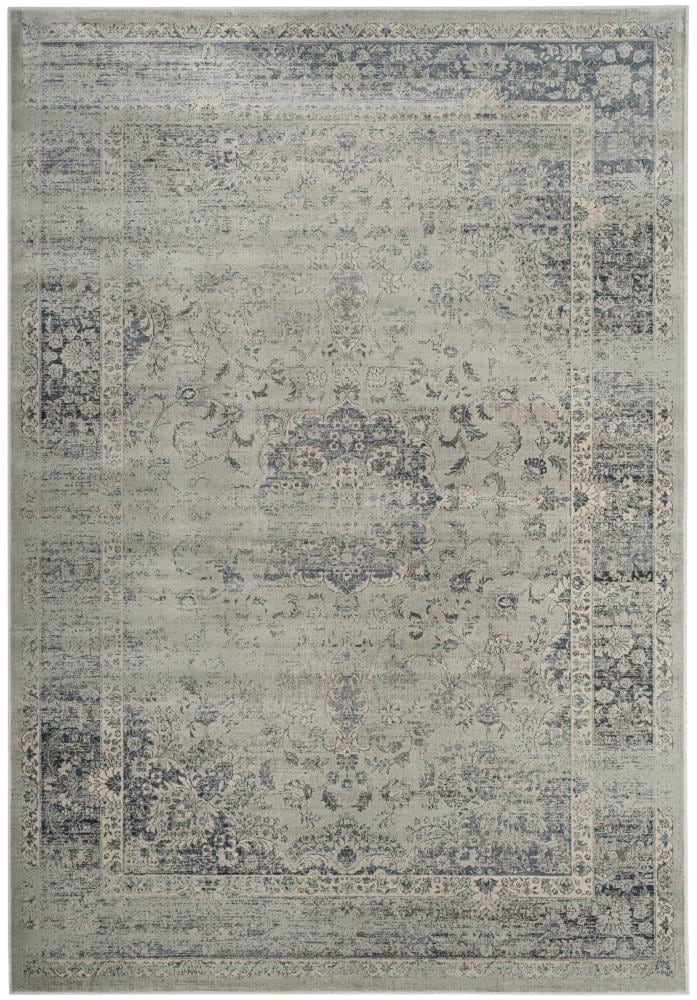 Safavieh VTG113-7660-6 Vintage Alhia 7 x 9 (ft) Loomed Synthetic Light Blue Rectangular Indoor Distressed/Overdyed Vintage Area rug