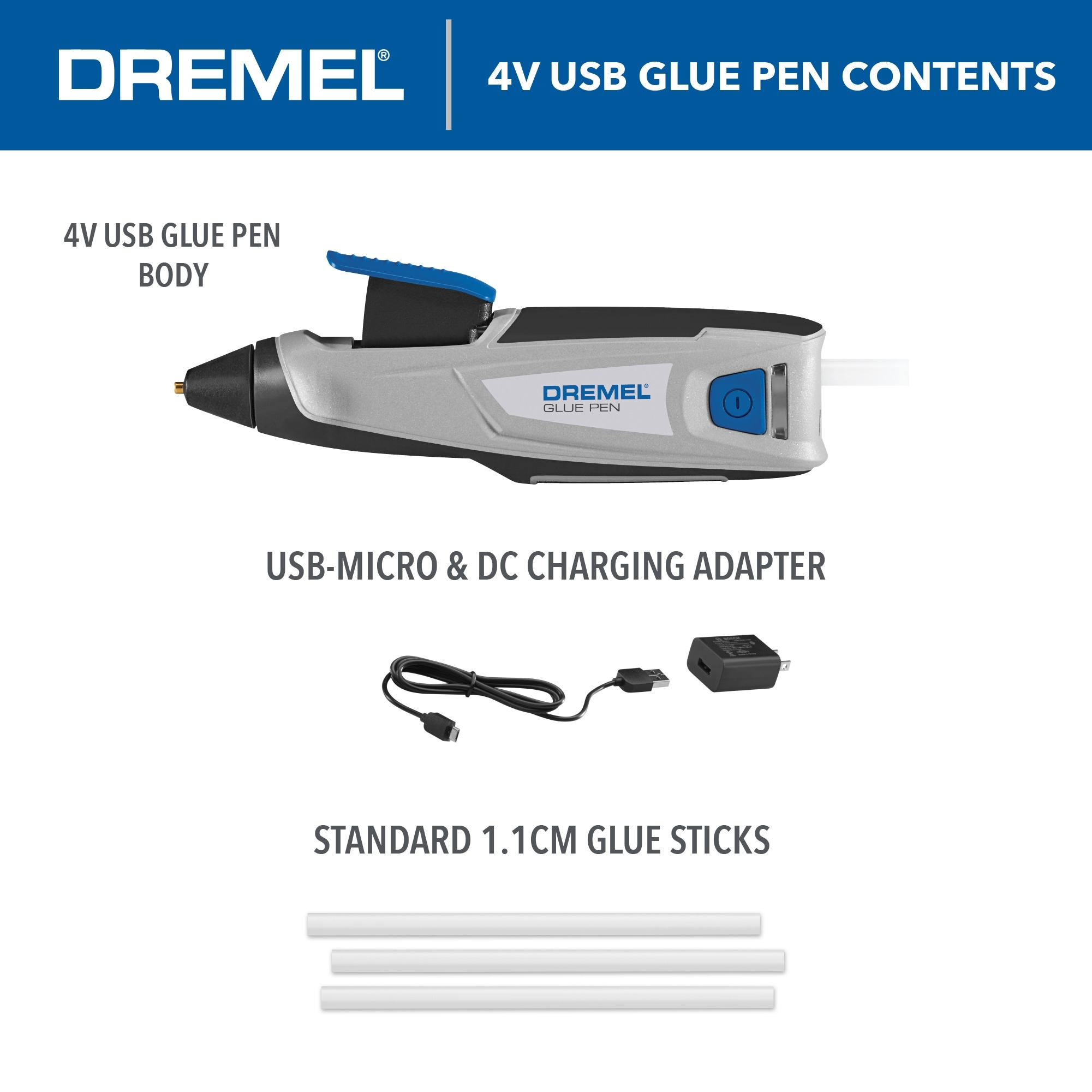 DREMEL 2615GG05JA GG05 - Colored glue sticks 7mm for glue gun 920 and 930  (low temperature)