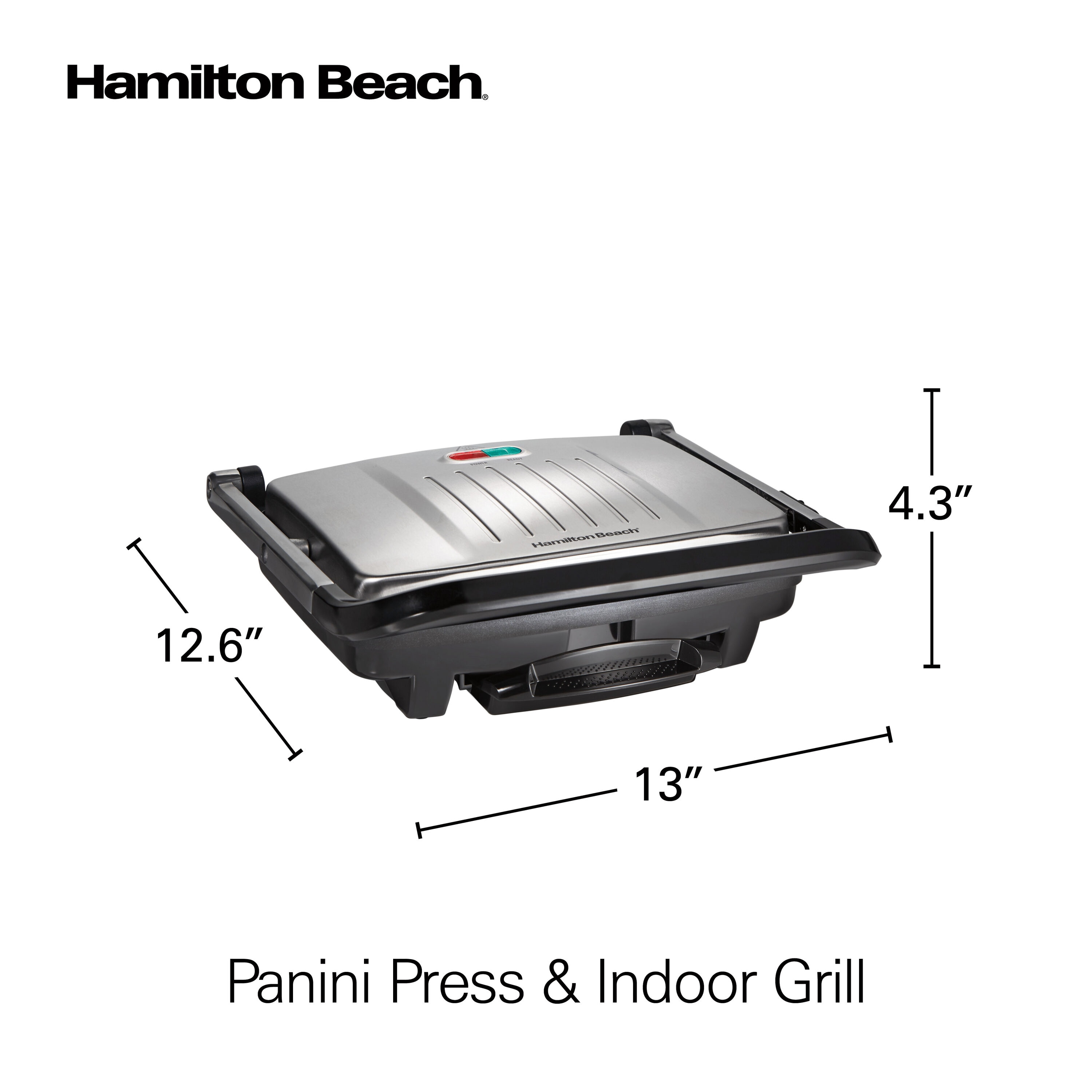 Hamilton Beach Stainless Steel Panini Press and Indoor Grill Silver