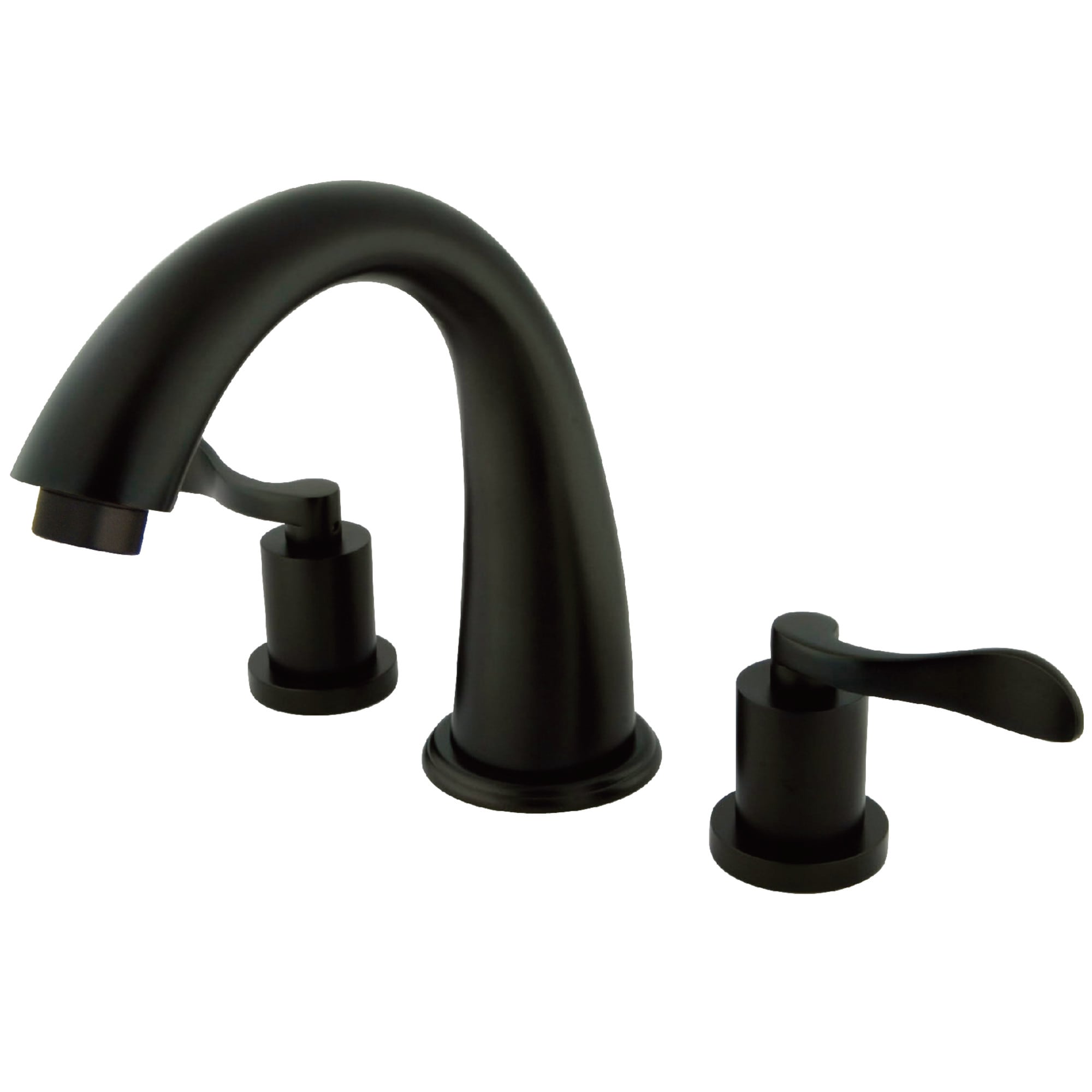 Kingston Brass WLKS2365DFL Vintage Oil-rubbed bronze 2-handle Deck-mount Roman High-arc Bathtub Faucet ( Valve Included )
