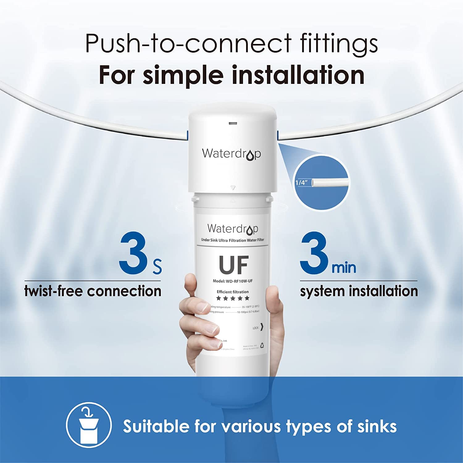  Waterdrop Undersink Replacement Water Filter Compo Pack,  2PP+CT+CS : Tools & Home Improvement