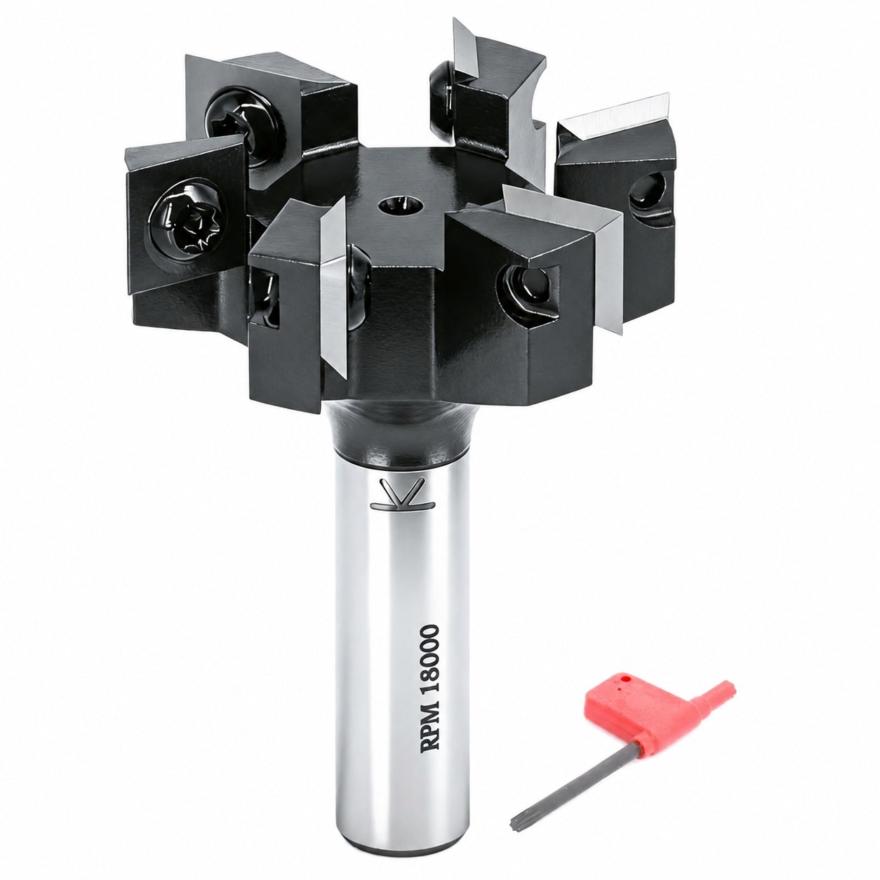 SenQWFa  Slab Flattening Router Bit 1/2 Shank 6-Wing 2 Inch Cutting Diameter Carbide Insert CNC Spoilboard Surfacing Wood Planer Bit for