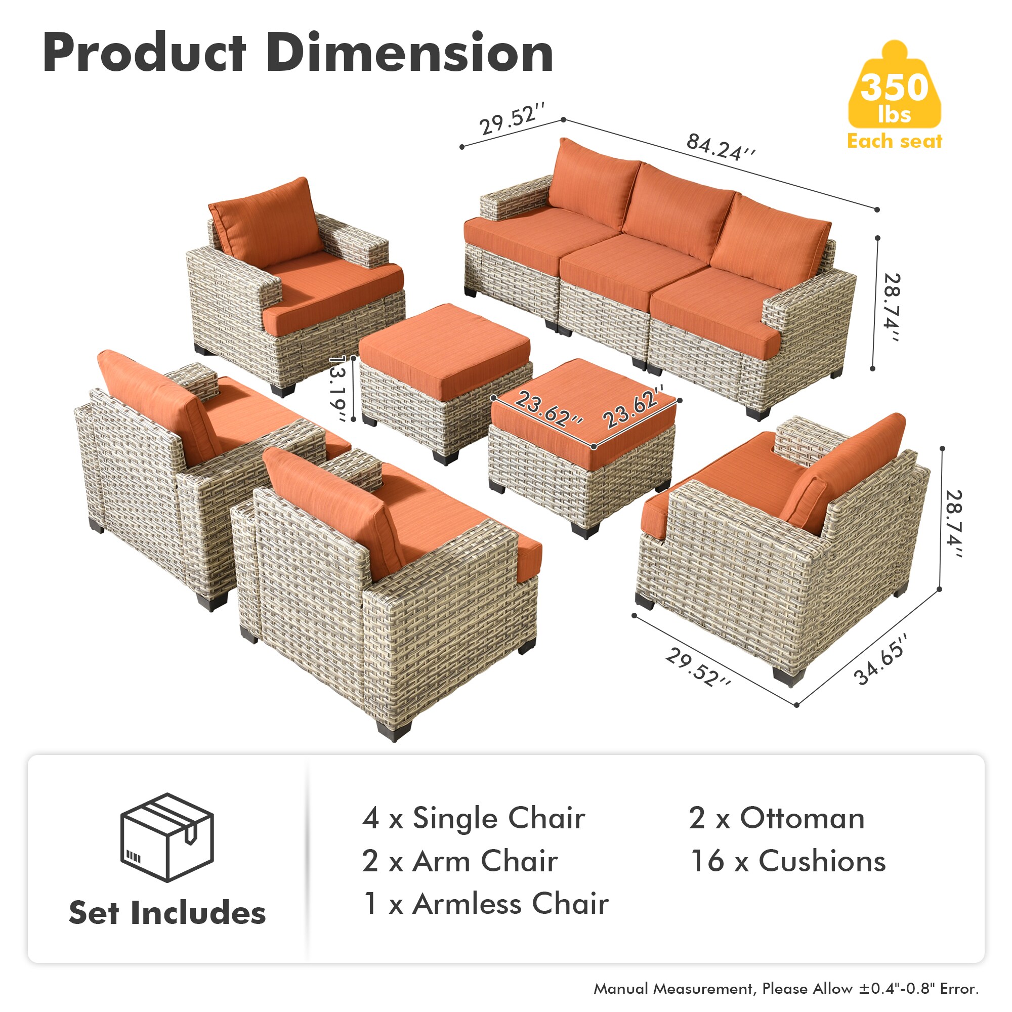 Ovios TS809 Patio-Conversation-Sets - View #7