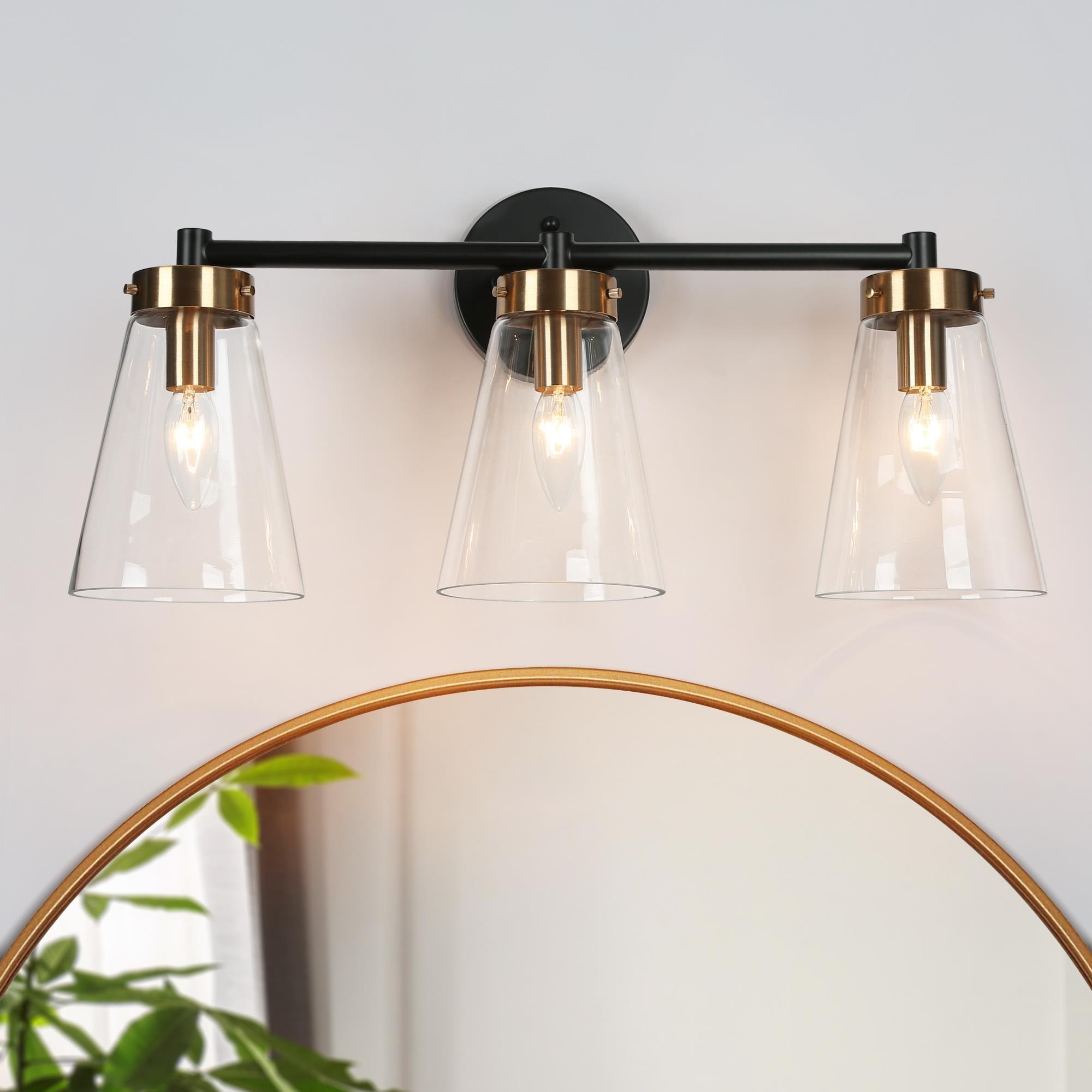 LNC LJRMRNN4490L7C Deferoiry 21.7-in 3 -Light Matte Black Modern/contemporary Vanity light