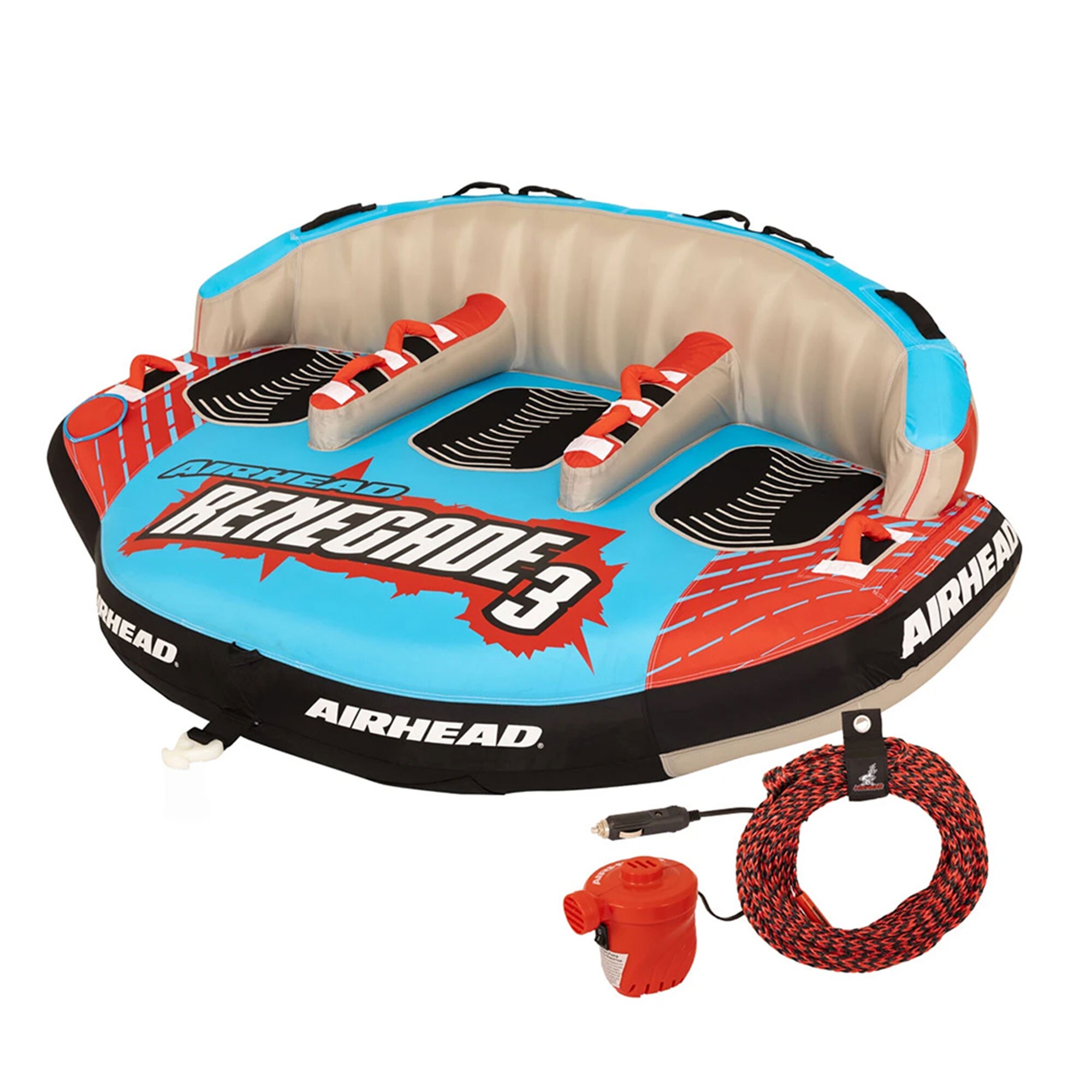 Airhead 194584 70-Inches x 3 -Seat Multicolor Inflatable ride-on