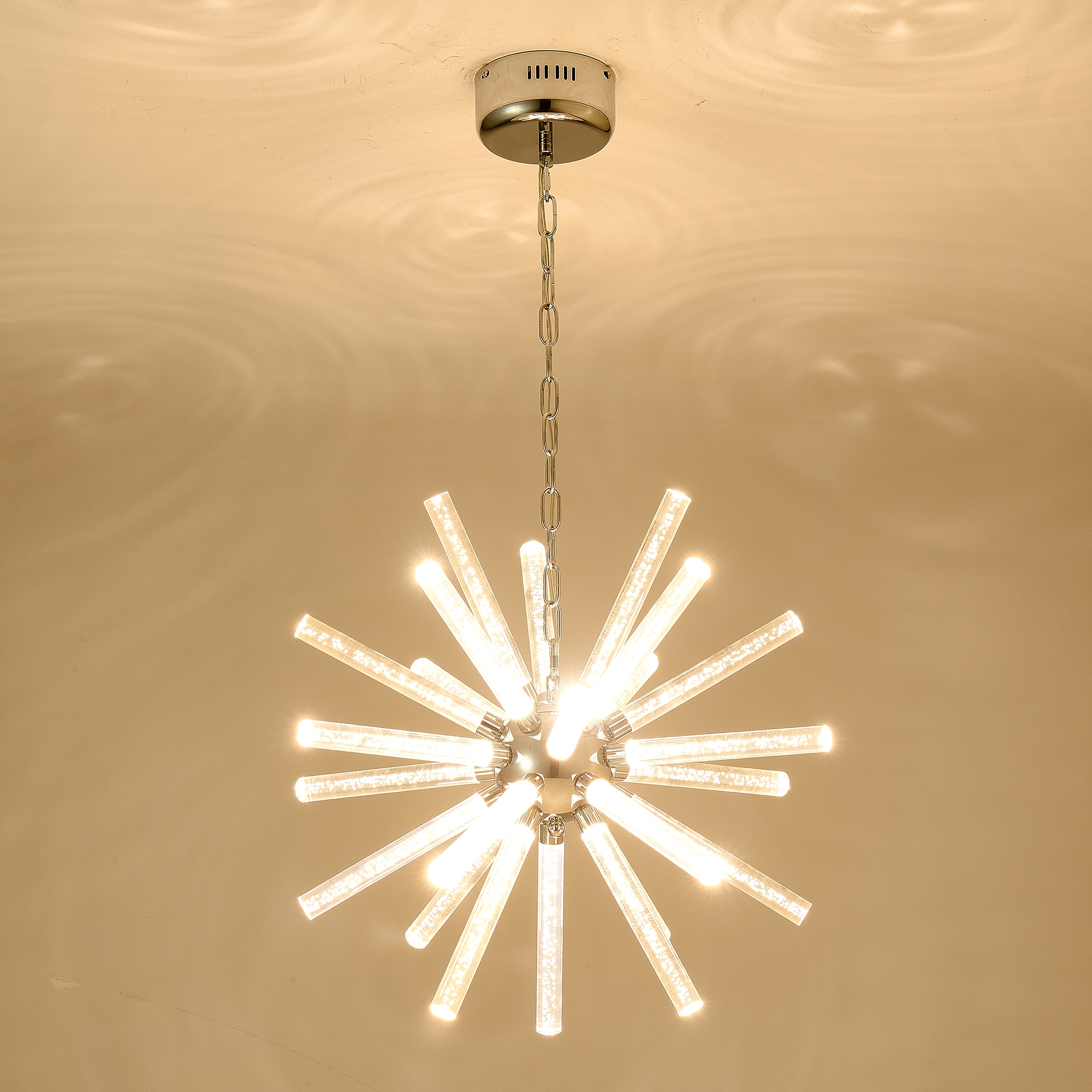 Forclover Pendant Lighting 24 -Light Nickel Modern/contemporary Geometric Medium Hanging Pendant Light