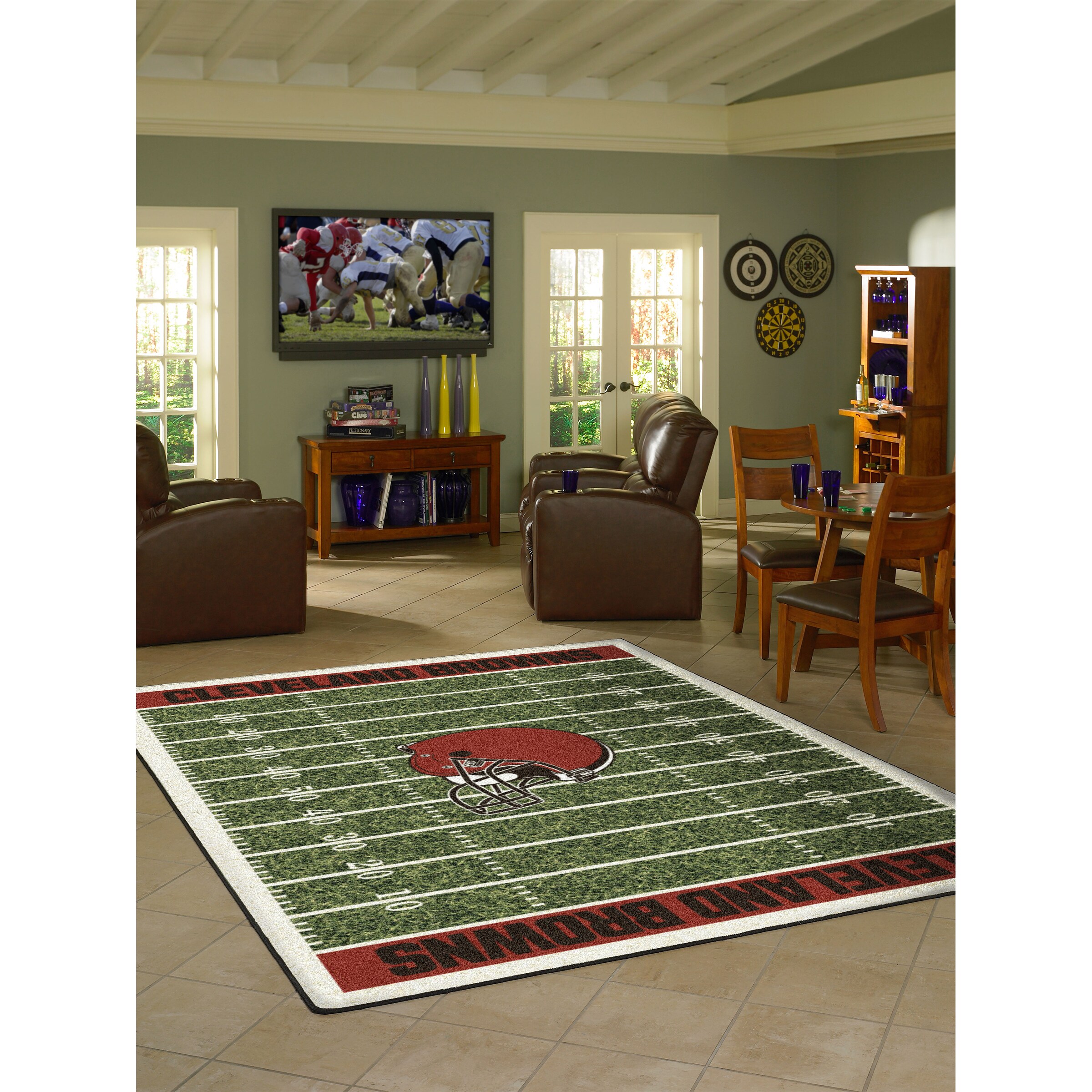 Cleveland Browns Brown Logo NFL Area Rug Carpet, Living Room Rug