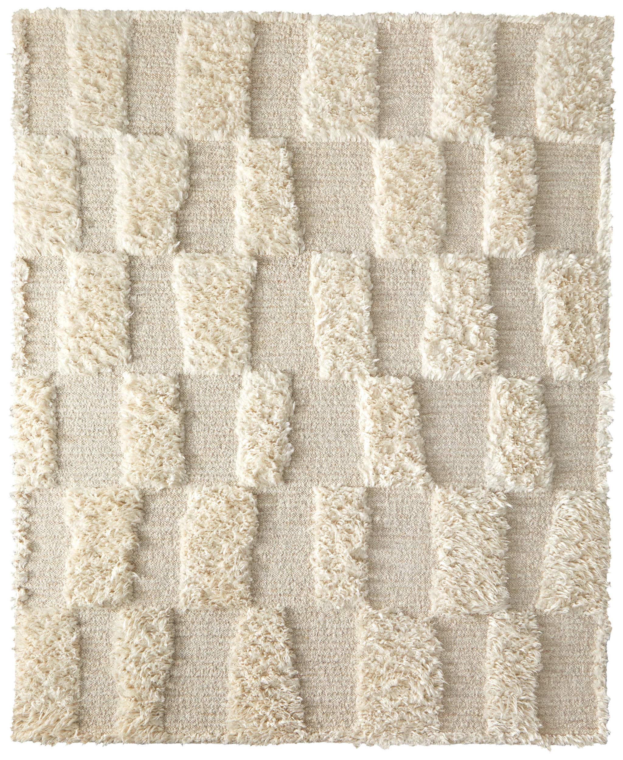 Room Envy ASHR8907IVYBGEF99 8 x 10 (ft) Loomed Wool Ivory Rectangular Indoor Geometric Area rug