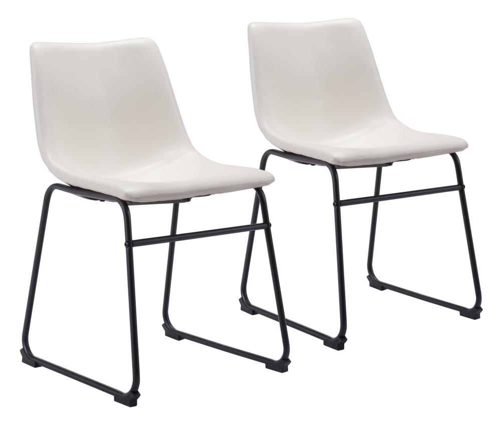 off white faux leather dining chairs