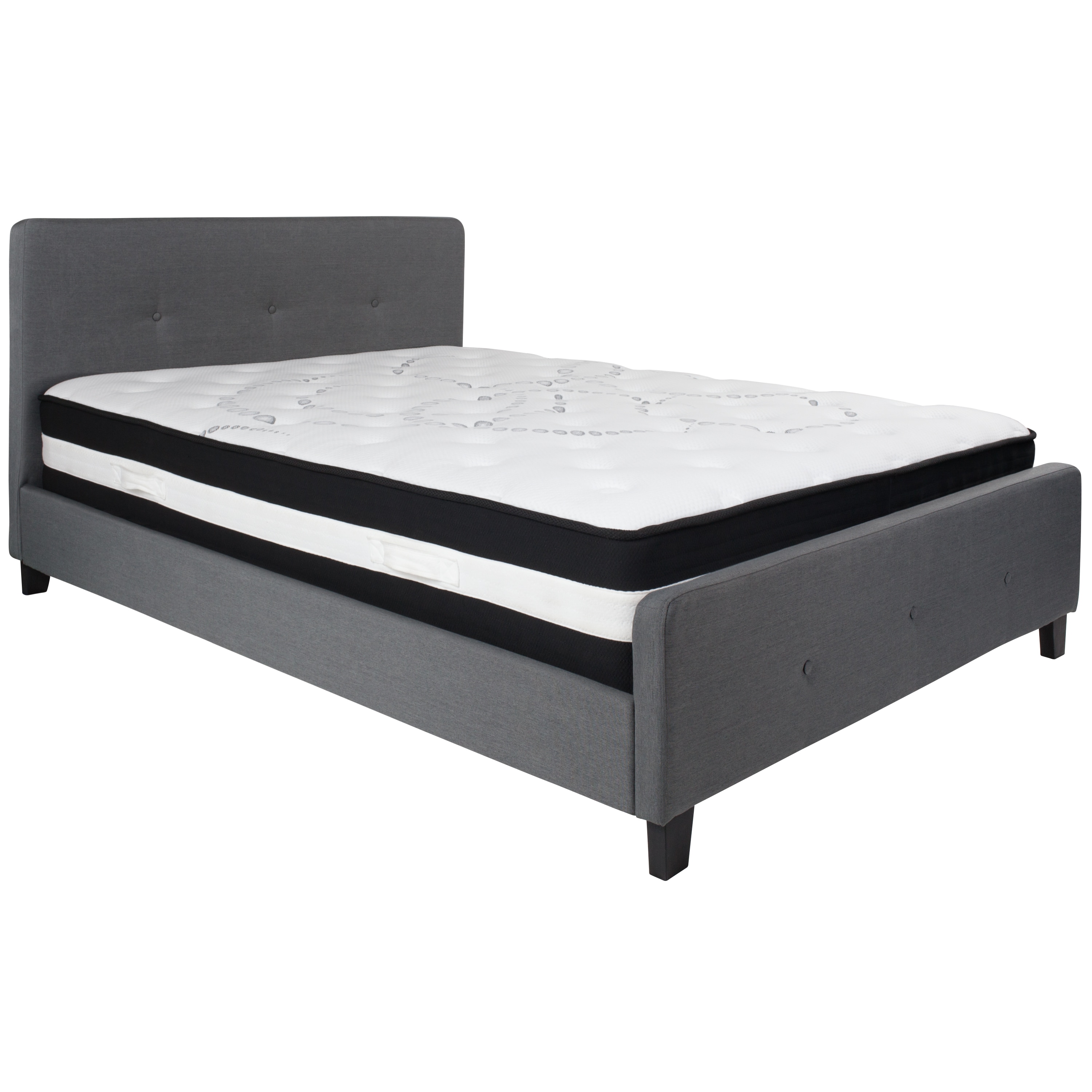 Flash Furniture 889142254652 Tribeca Dark Gray Queen Upholstered Platform Bed