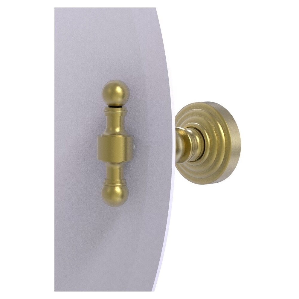 Round Frameless Beveled Edge Wall Mirror with Satin Brass Finish