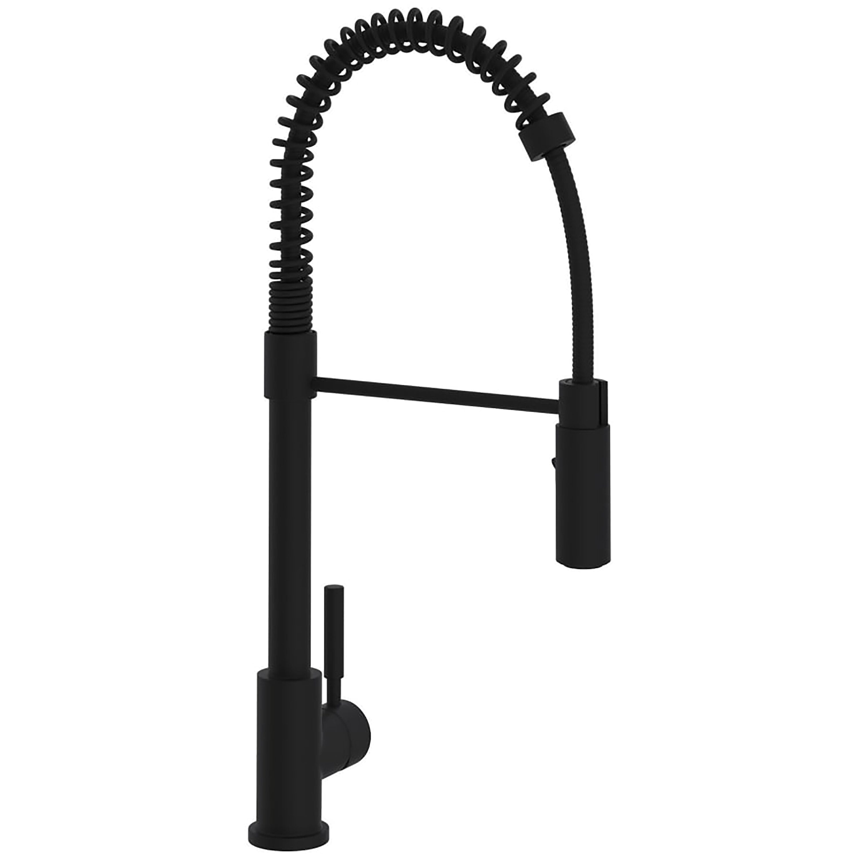 Rohl R7521MB Matte Black Single Handle Deck-mount Kitchen Faucet with Sprayer