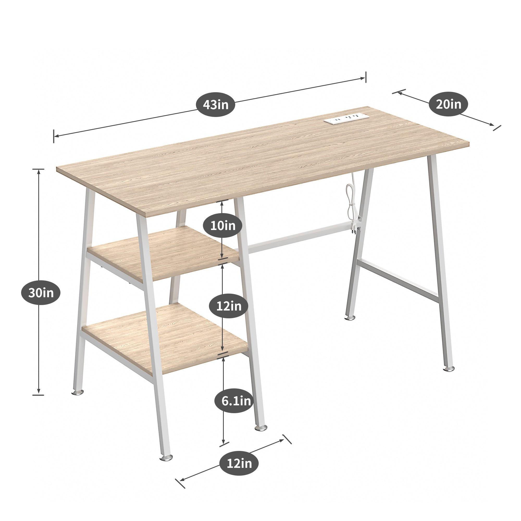 Vecelo LOE-DC-CD01-OAK-UP desks - View #2