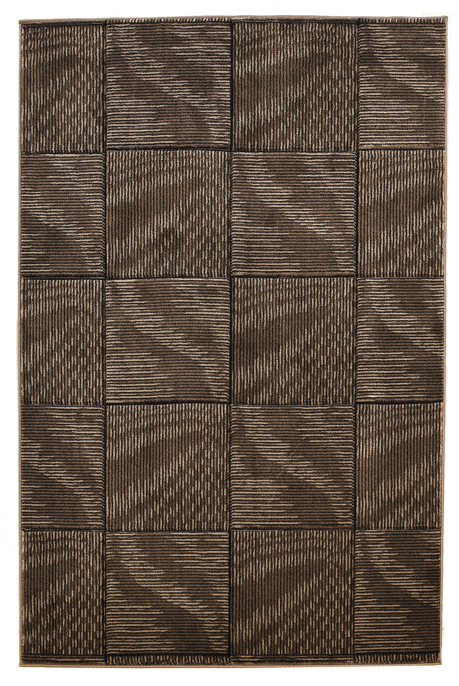 Linon RUG-MN2358 Milan 5 X 8 (ft) Brown Indoor Geometric Area Rug