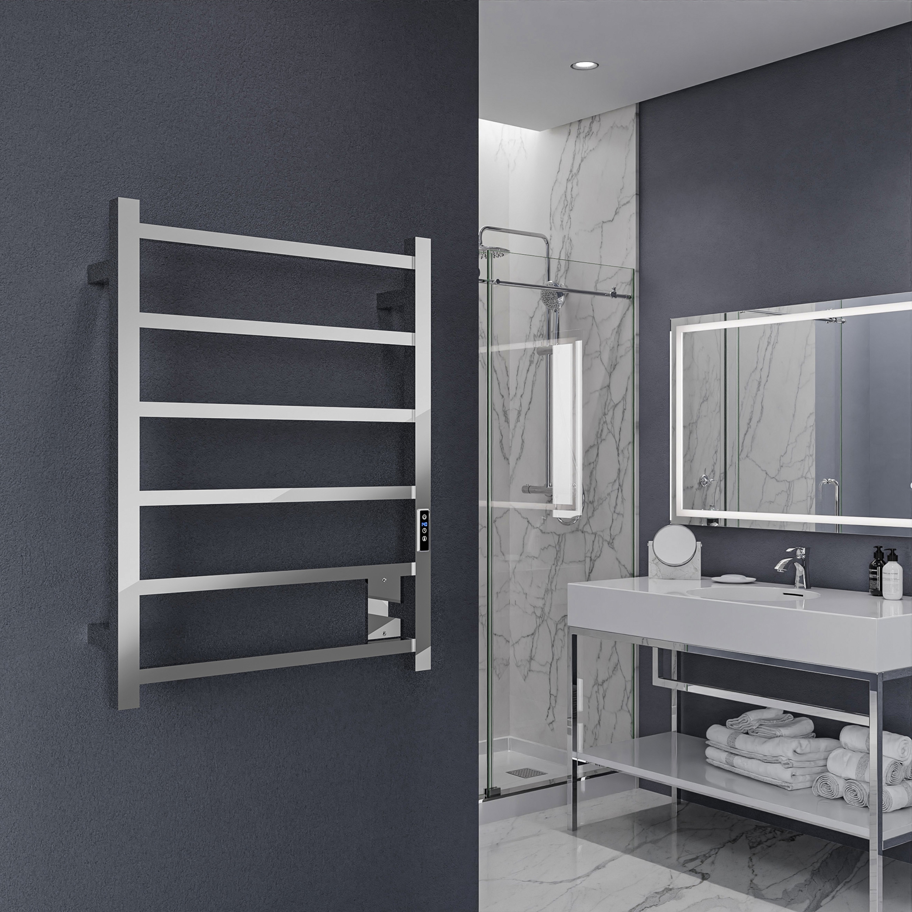 Charles Series Polished Chrome Stainless Steel Wall Mounted Towel Warmer