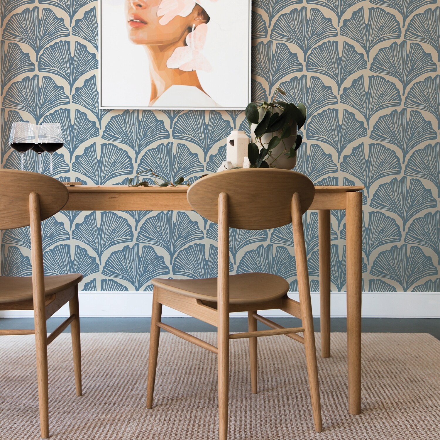 Peel  Stick Removable Wallpaper Blue Tones