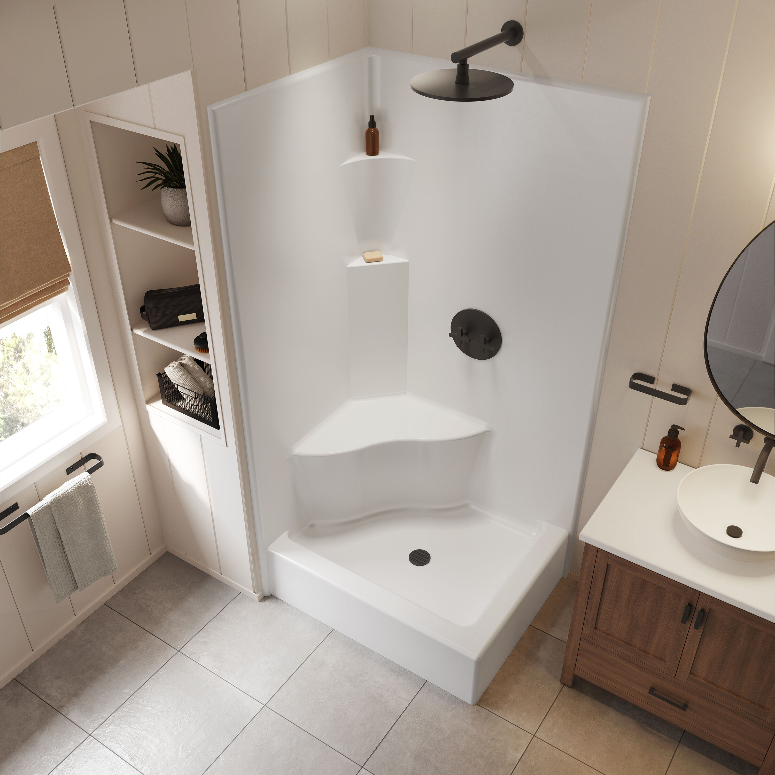 Laurel Mountain LM4032SH1SDEWHT Alcove-Shower-Kit - View #2