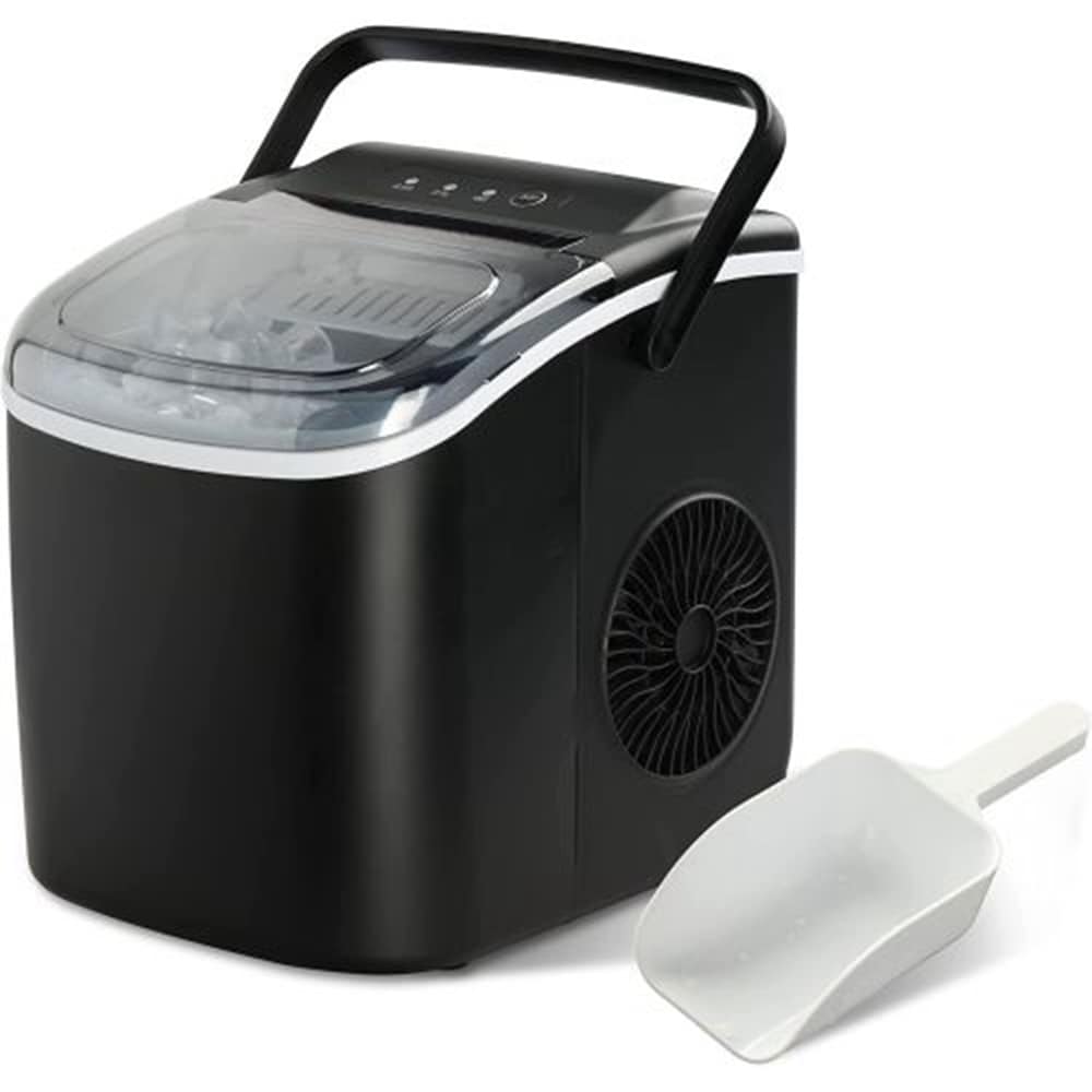 Runesay HBICEMK-05 26-lbs. Ice Per day Freestanding Cubed Ice Maker ( Silver ) ENERGY STAR Certified