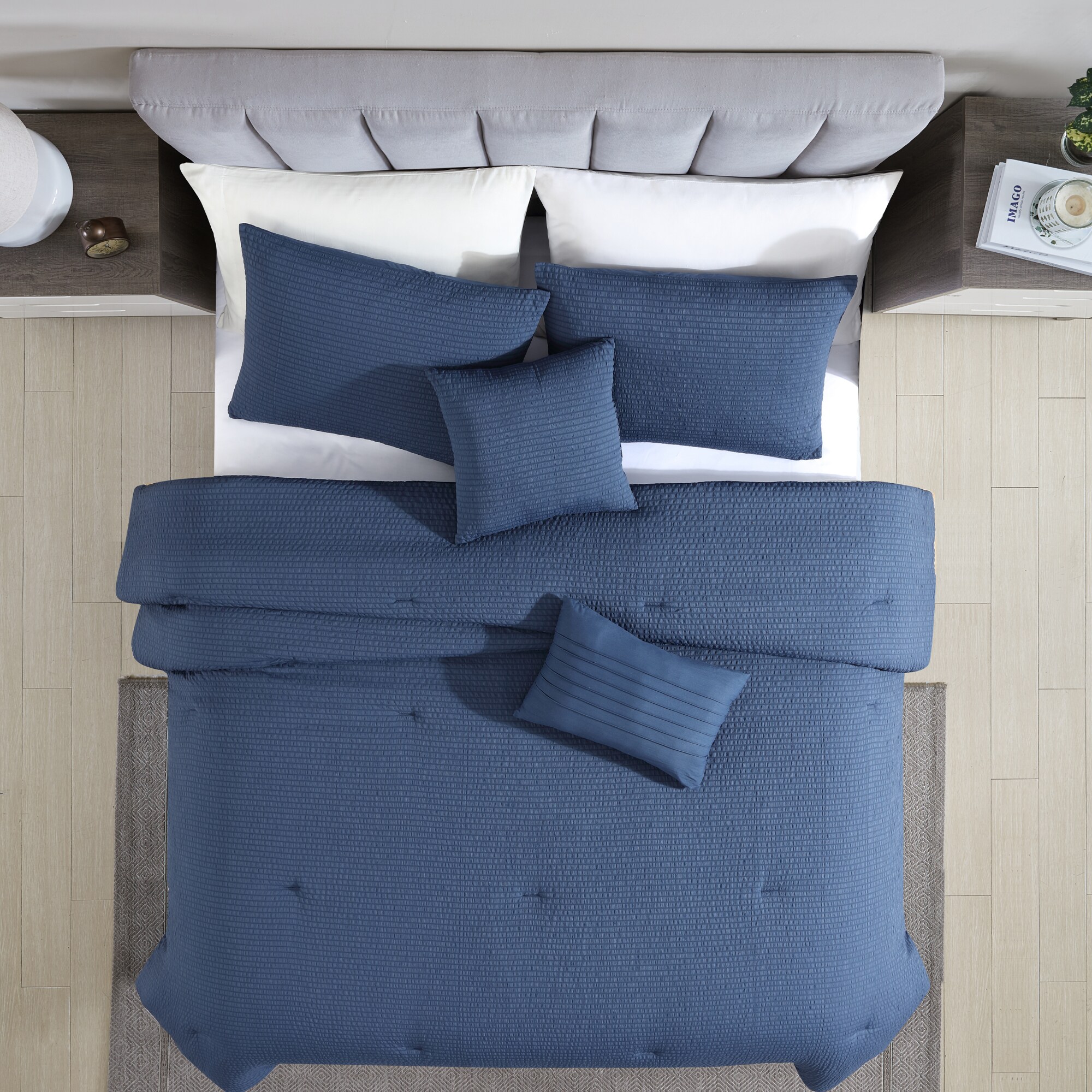 Modern Threads 5-Piece Blue Queen Comforter Set in the Bedding Sets  department at