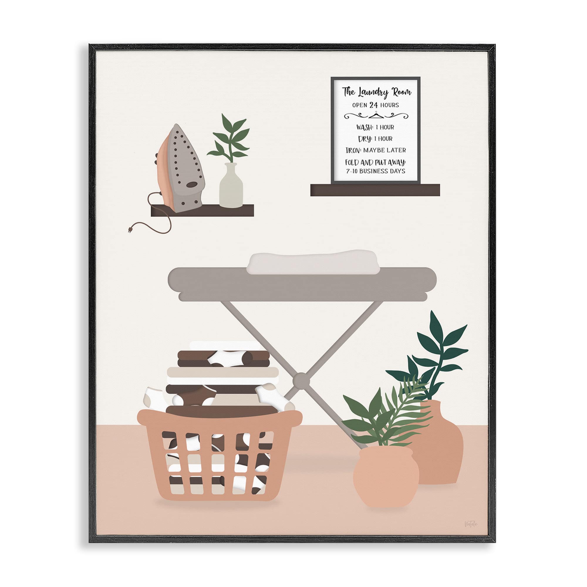 Stupell Industries BT-966-FR-16X20 Laundry Rules Modern View Black Framed Giclee Art By Natalie Carpentieri 16 x 20