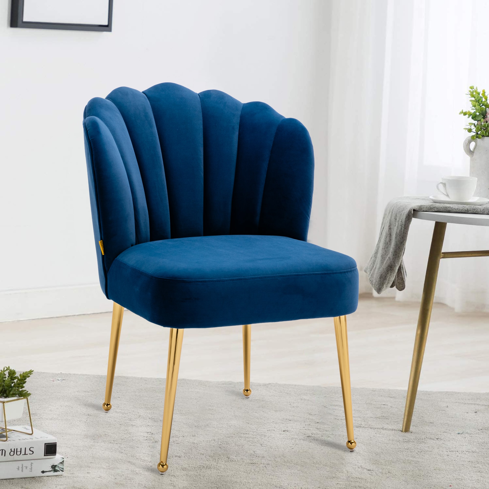 Navy blue scallop discount chair