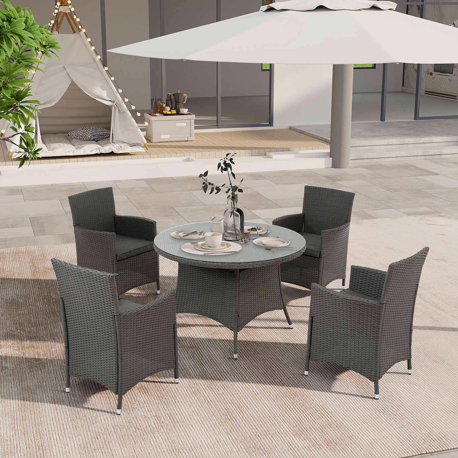 SINOFURN SYB670003GY Patio-Dining-Sets - View #3