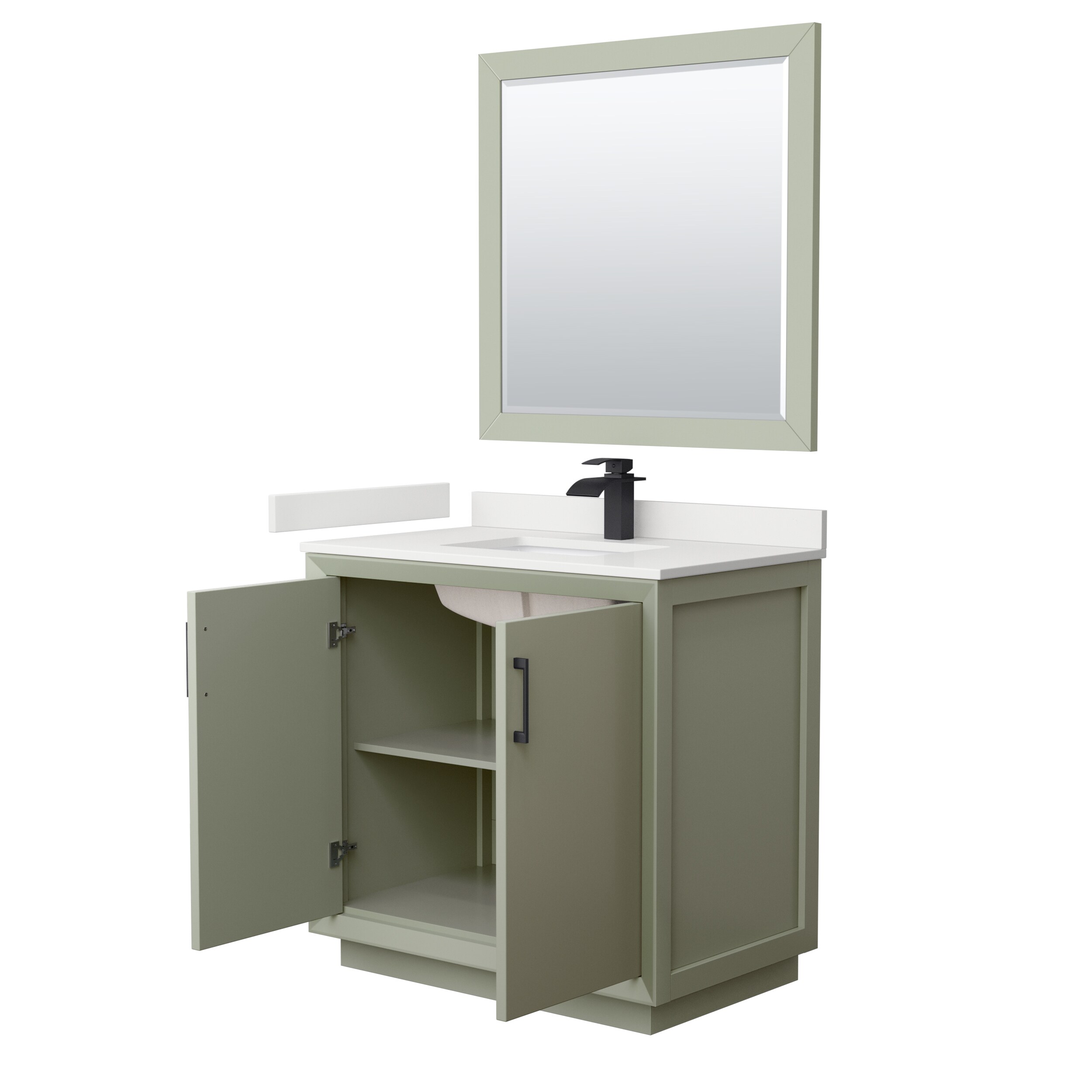 Wyndham Collection WCF414136SLBWQUNSM34 Bath-Vanity-Combo - View #2