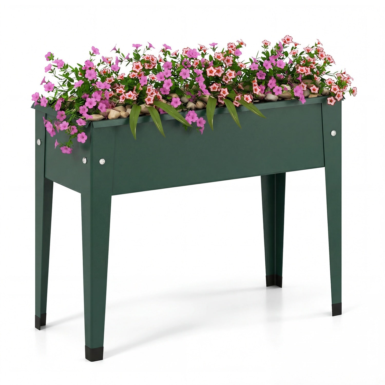 Volenca - 24-in W x 18-in H Metal Elevated Raised Garden Bed Legs Drainage 44-lb Cap Green