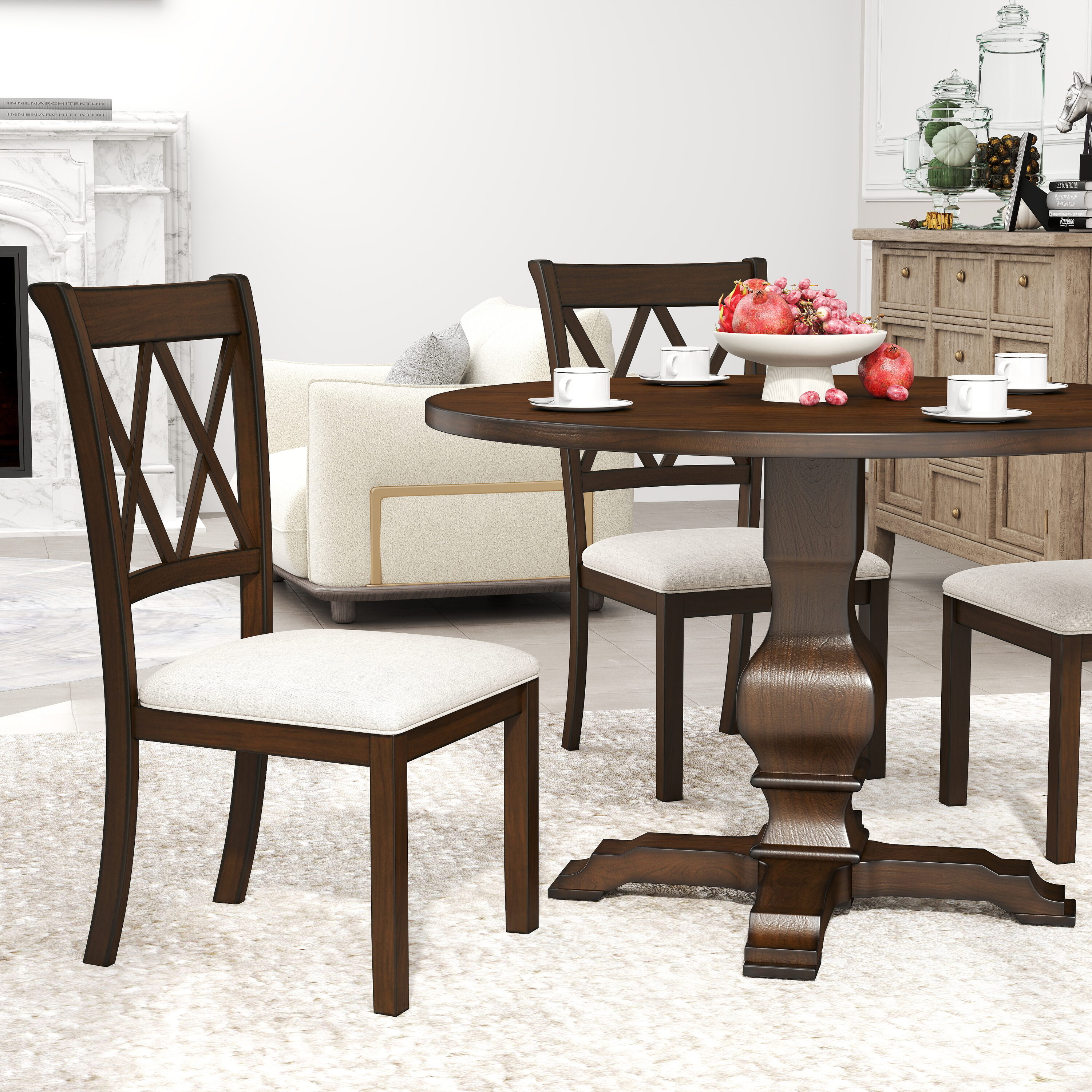 Roundhill Furniture T407EP-C305X2 Dining-Sets - View #2