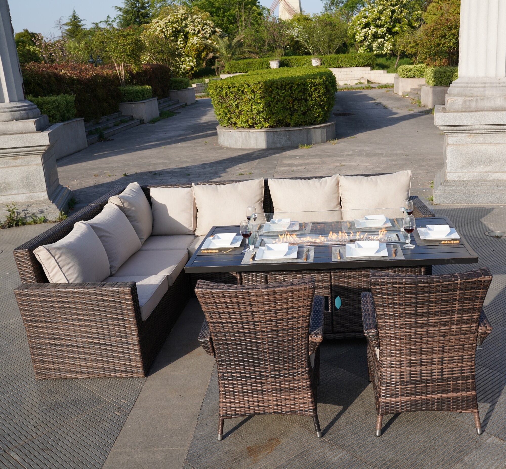 Direct Wicker DWG-1406RA1122C-BR Patio-Conversation-Sets - View #3